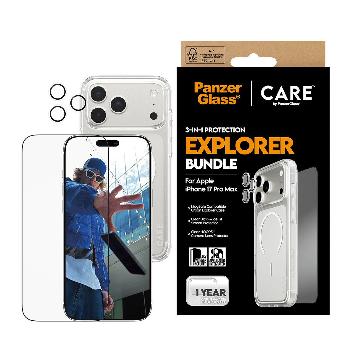 PanzerGlass® | CARE™ by PanzerGlass® 3-in-1 Bundle iPhone 17 Pro Max