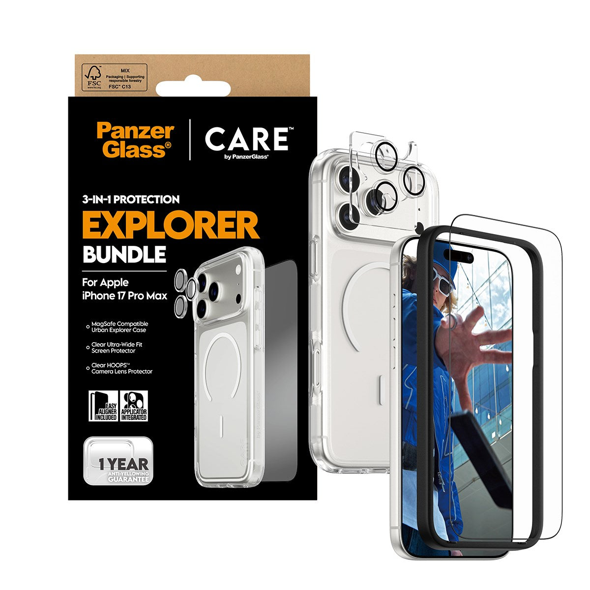 PanzerGlass® | CARE™ by PanzerGlass® 3-in-1 Bundle iPhone 17 Pro Max