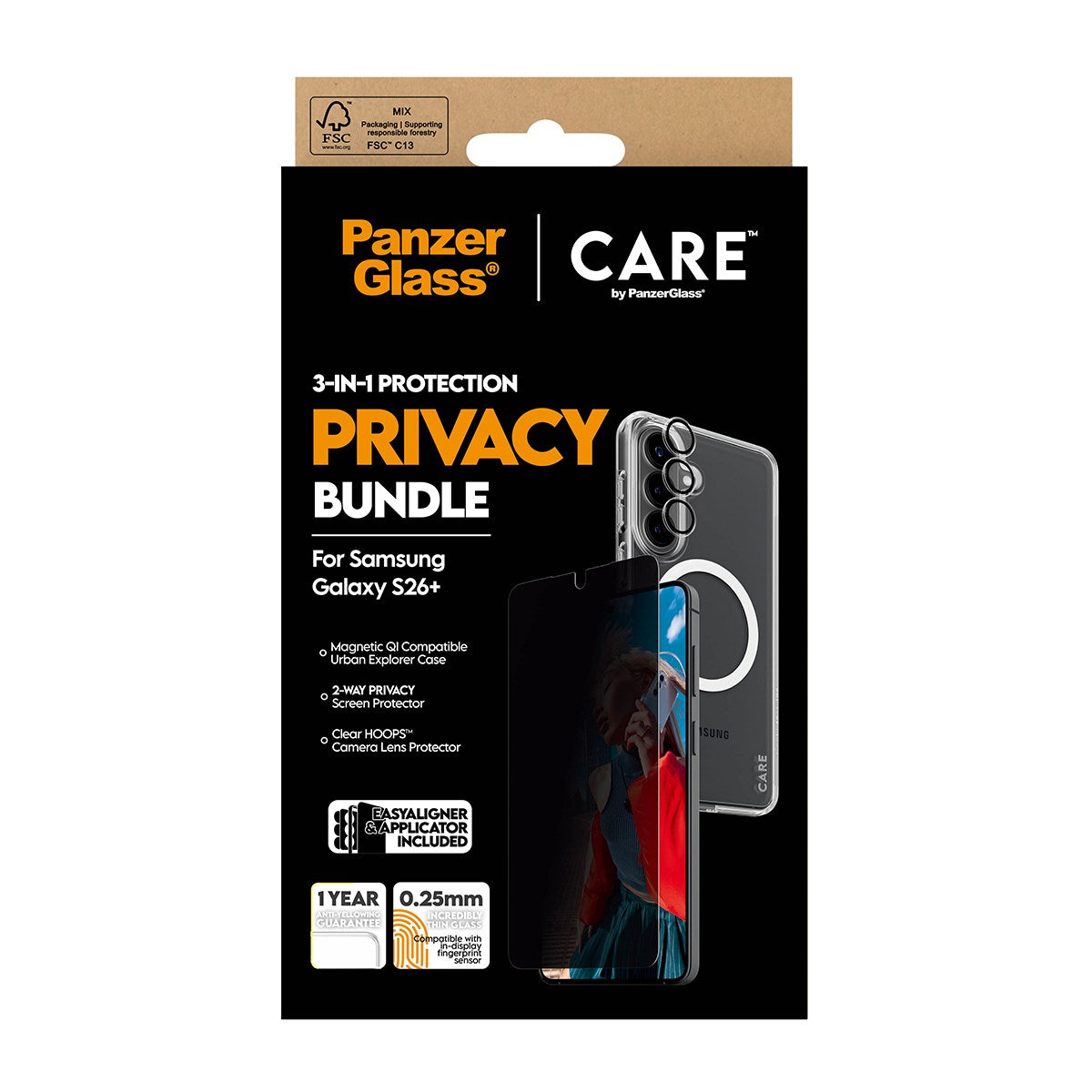PanzerGlass® | CARE™ by PanzerGlass® Privacy 3-in-1 Bundle Samsung Galaxy S26+