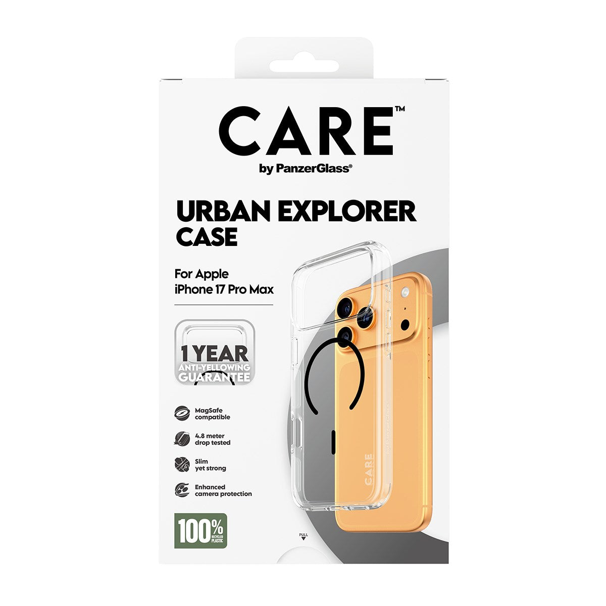 CARE™ by PanzerGlass® Urban Explorer Case Transparent w. Black MagSafe iPhone 17 Pro Max