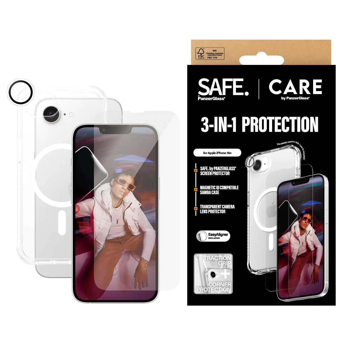 CARE by PanzerGlass® Fashion 3-in-1 Bundle iPhone 16e