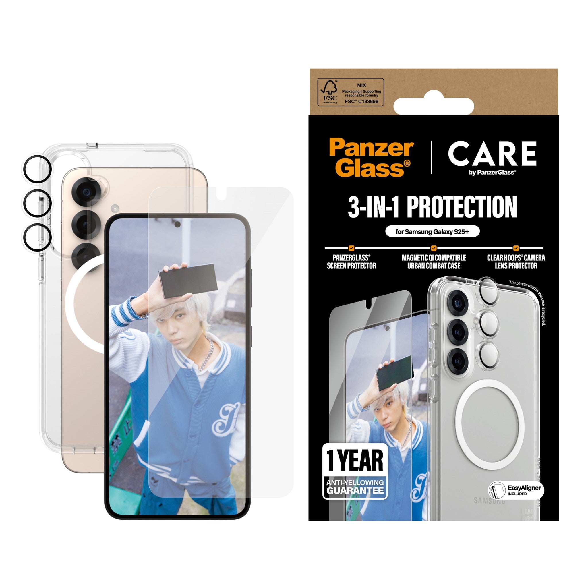 CARE by PanzerGlass® Flagship 3-in-1 Bundle Samsung Galaxy S25+