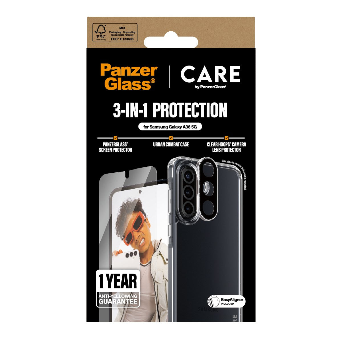 CARE by PanzerGlass® Flagship 3-in-1 Bundle Samsung Galaxy A36 5G