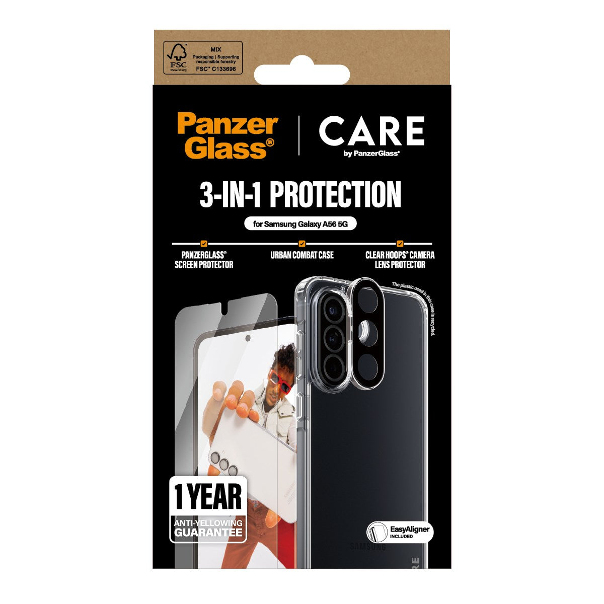 CARE by PanzerGlass® Flagship 3-in-1 Bundle Samsung Galaxy A56 5G