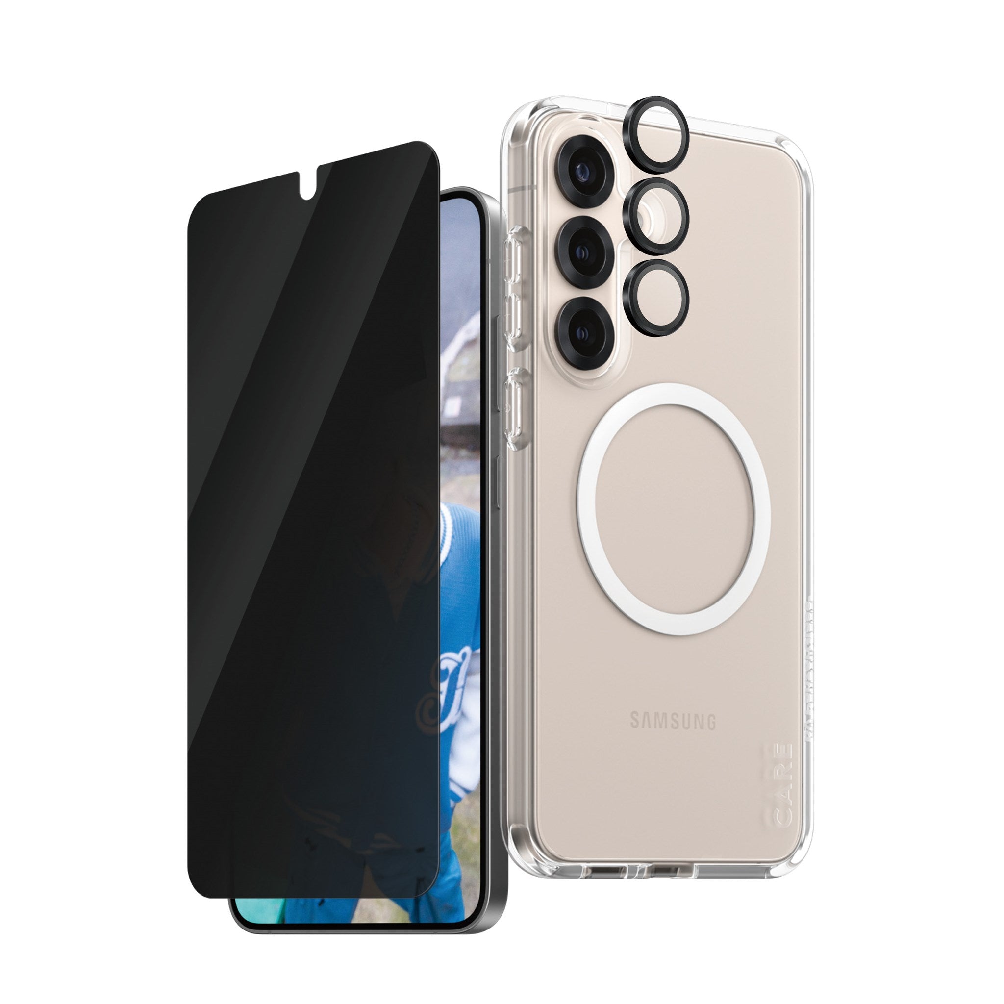 CARE by PanzerGlass® Flagship 3-in-1 Privacy Bundle Samsung Galaxy S25+