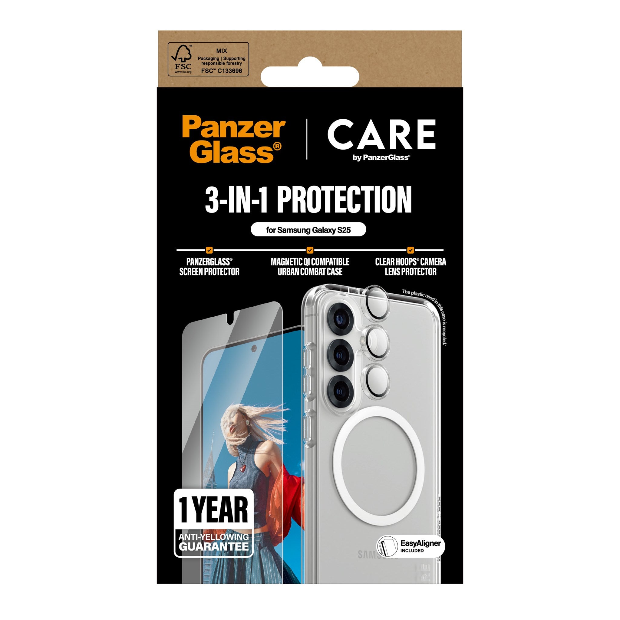 CARE by PanzerGlass® Flagship 3-in-1 Bundle Samsung Galaxy S25