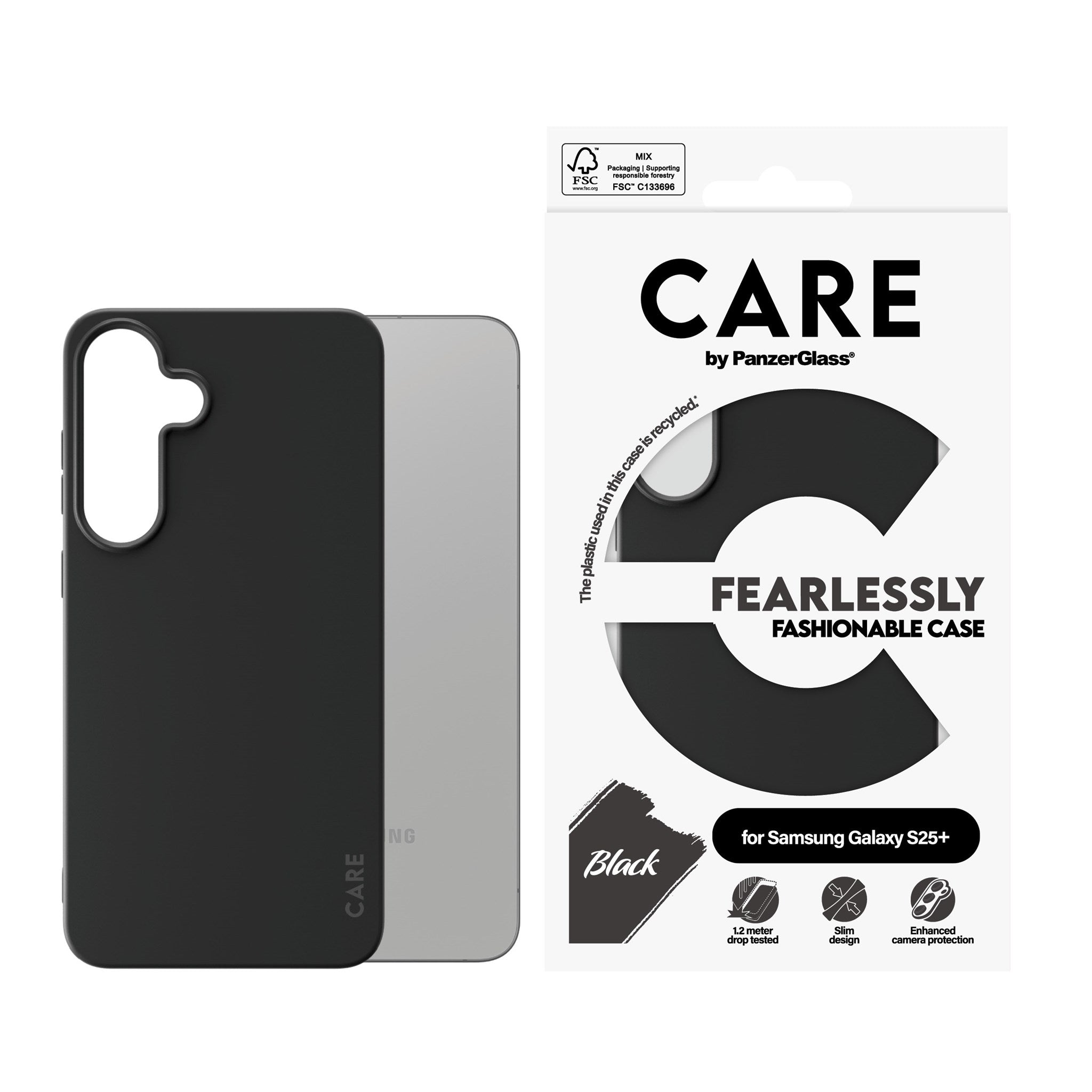CARE by PanzerGlass® Fashionable Case Black Samsung Galaxy S25+