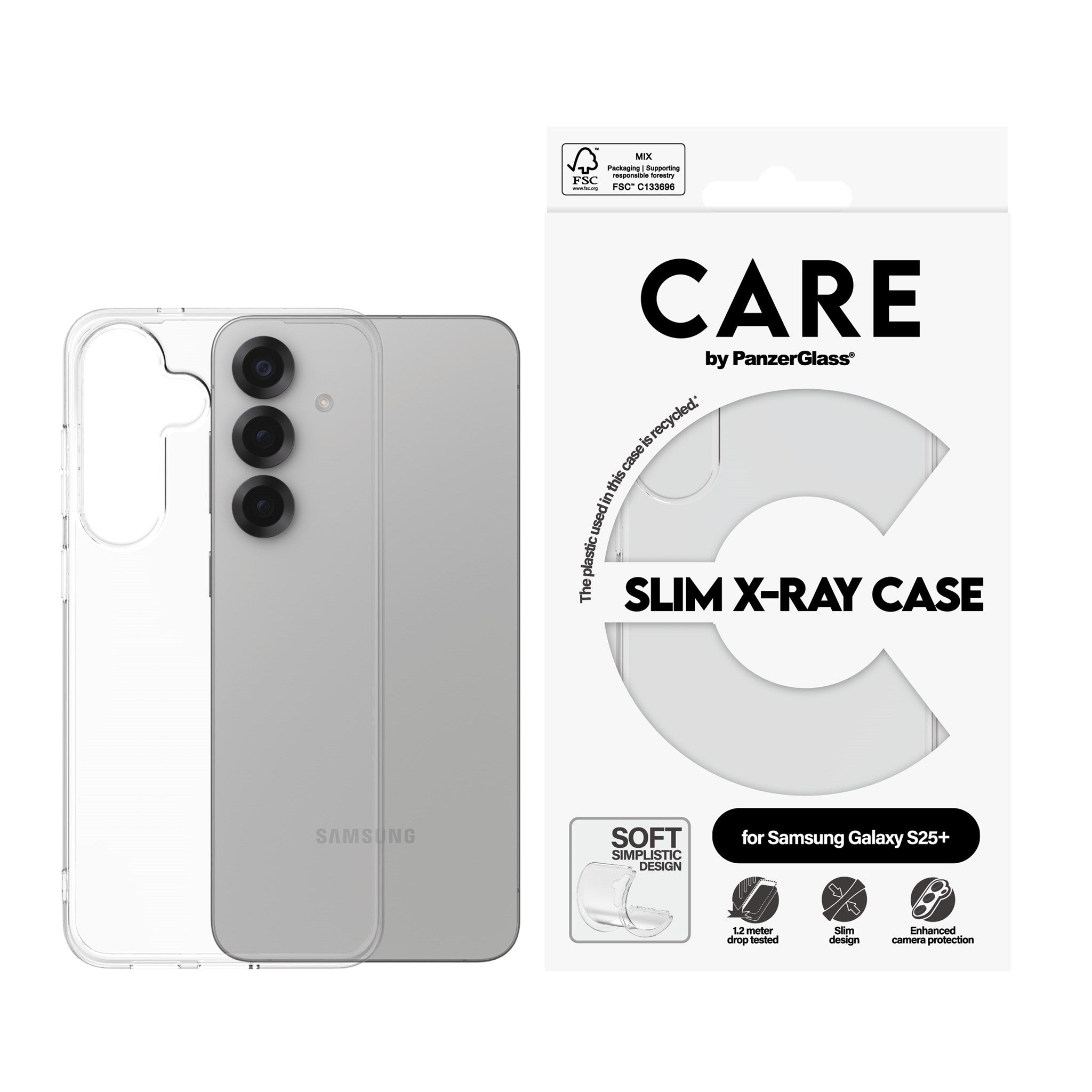 CARE by PanzerGlass® Fashionable Case Transparent X-Ray Soft Basic Samsung Galaxy S25+