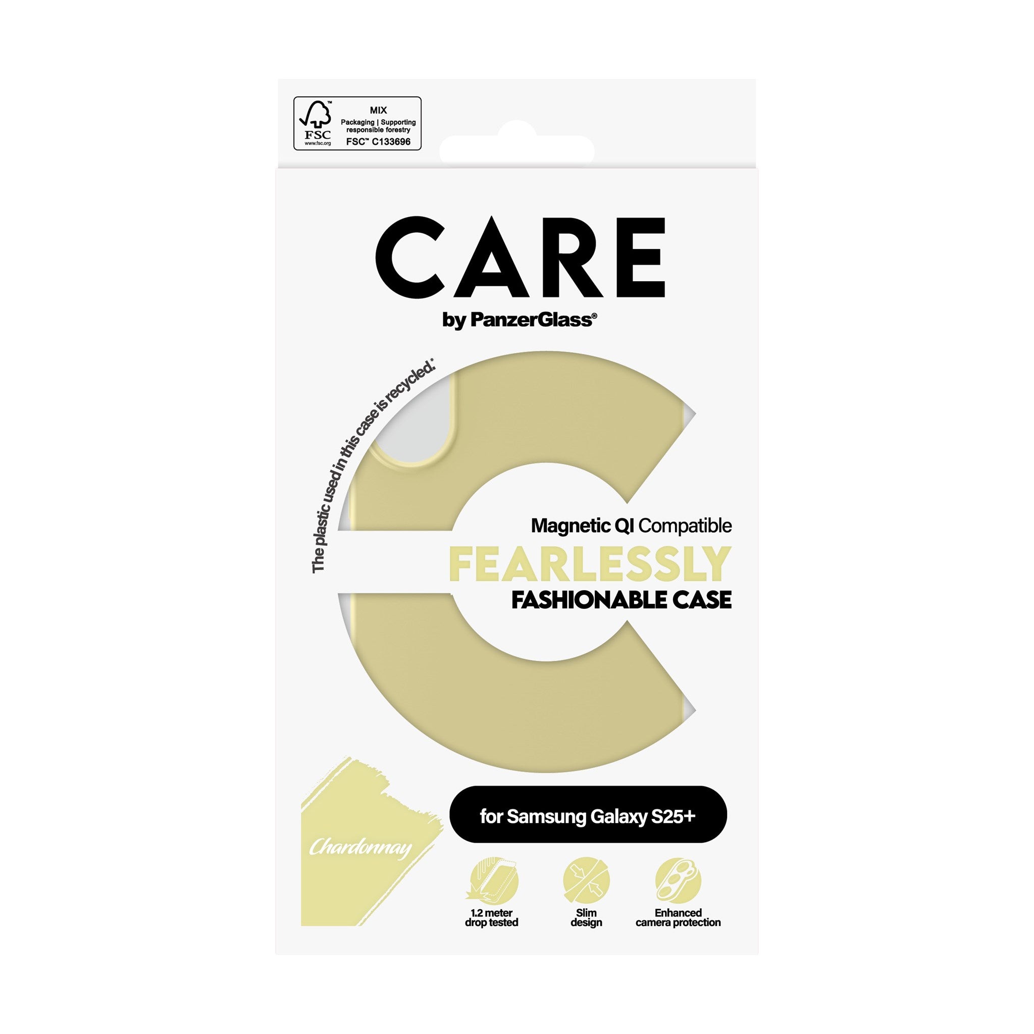 CARE by PanzerGlass® Fashionable Case Chardonnay w. Qi Compatible Samsung Galaxy S25+