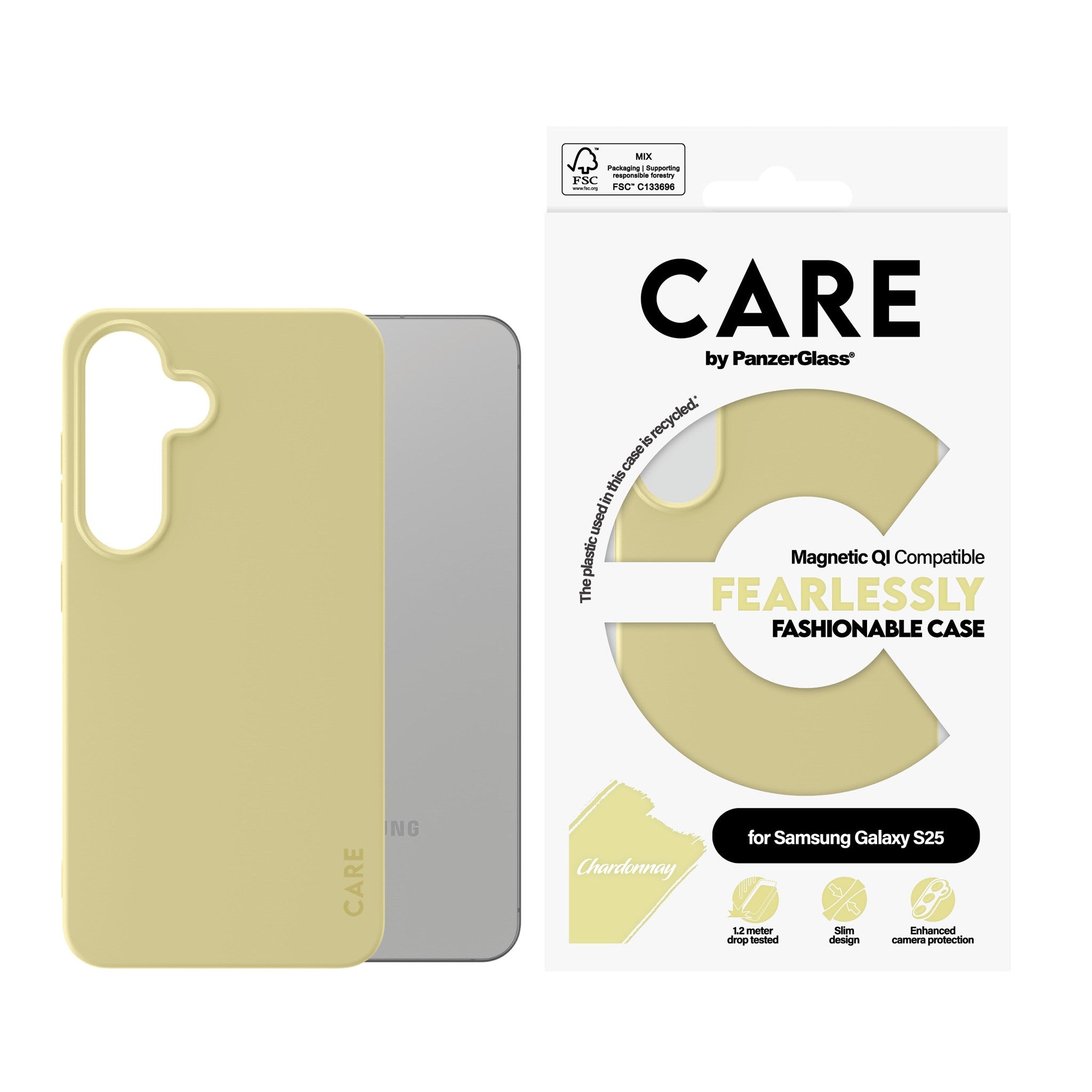 CARE by PanzerGlass® Fashionable Case Chardonnay w. Qi Compatible Samsung Galaxy S25