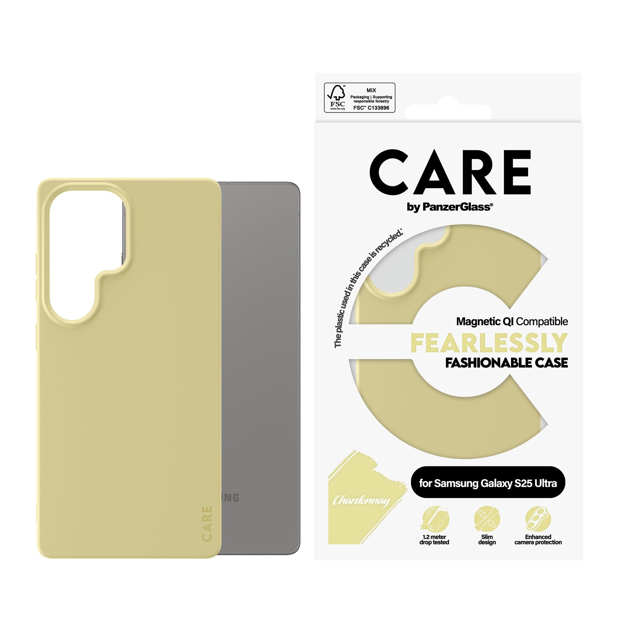 CARE by PanzerGlass® Fashionable Case Chardonnay w. Qi Compatible Samsung Galaxy S25 Ultra