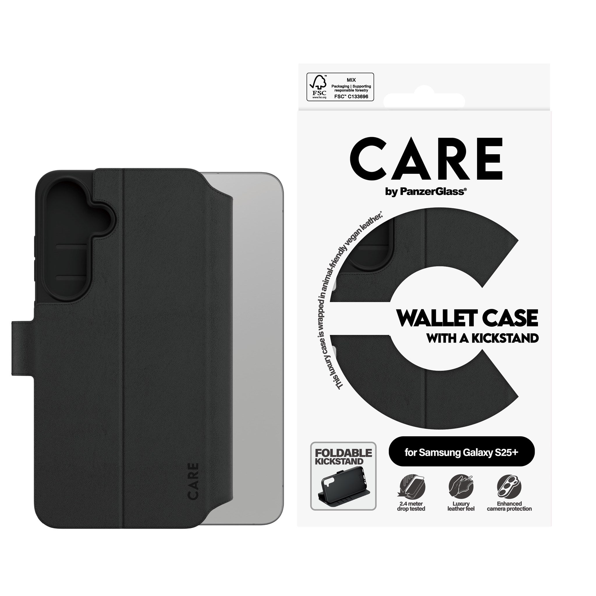 CARE by PanzerGlass® Feature Wallet Case w. Kickstand Samsung Galaxy S25+