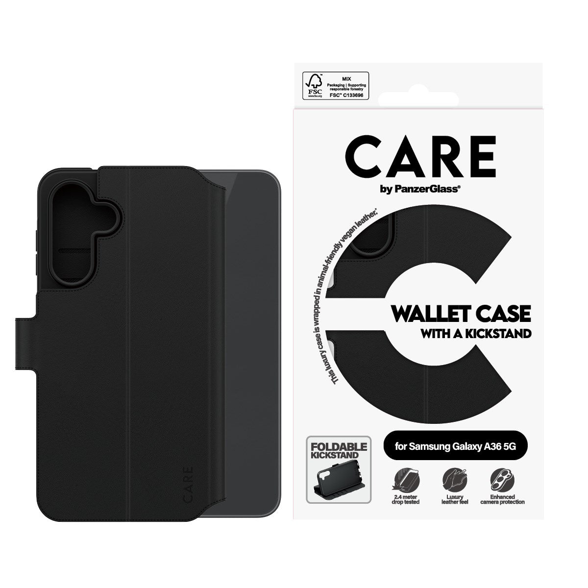 CARE by PanzerGlass® Feature Wallet Case w. Kickstand Samsung Galaxy A36 5G