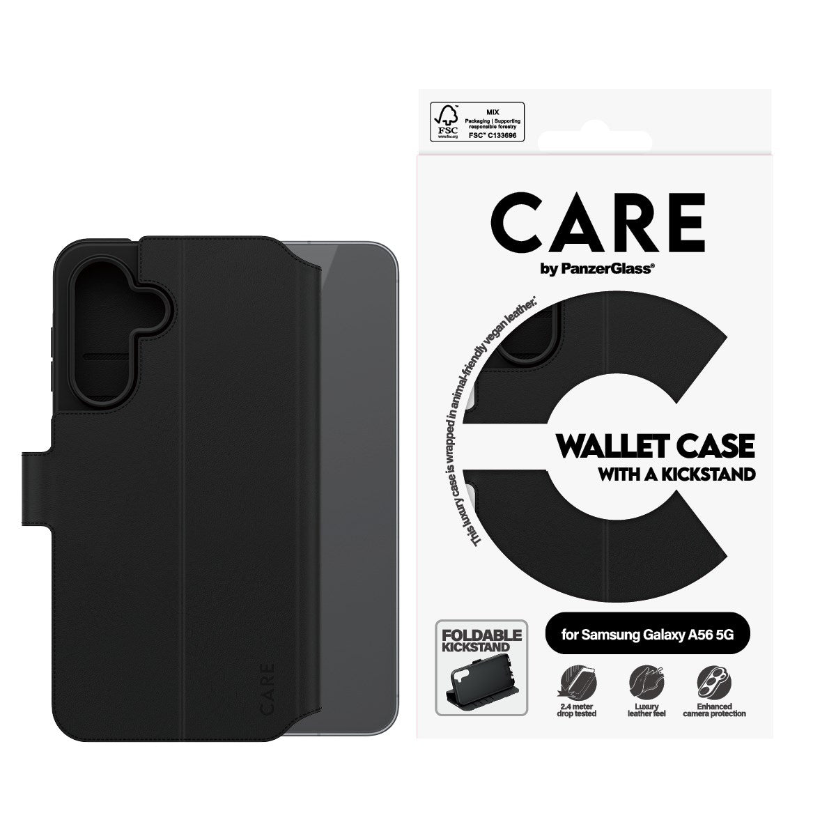 CARE by PanzerGlass® Feature Wallet Case w. Kickstand Samsung Galaxy A56 5G