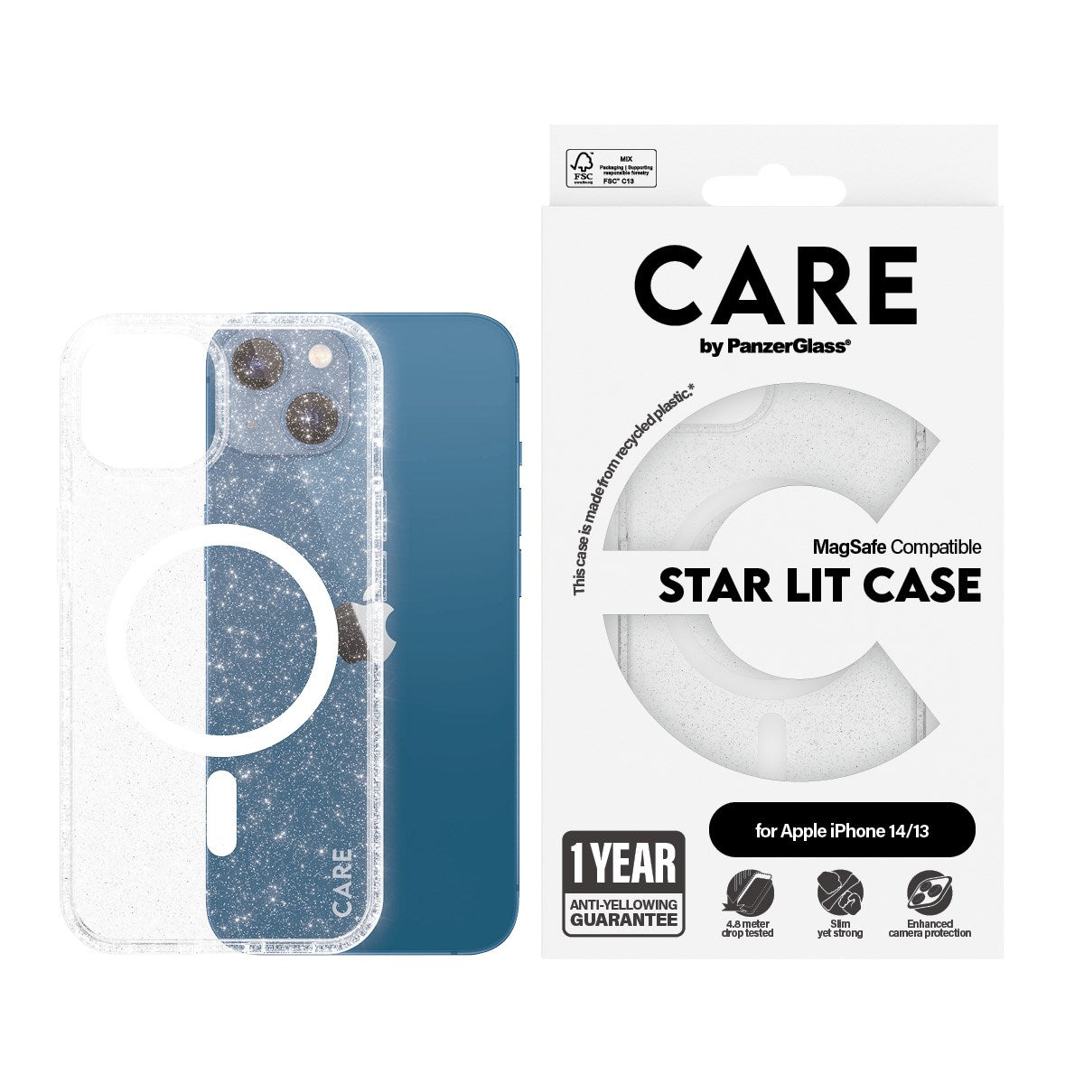 CARE by PanzerGlass® Flagship Case Urban Combat Star Lit w. White MagSafe iPhone 14 | 13