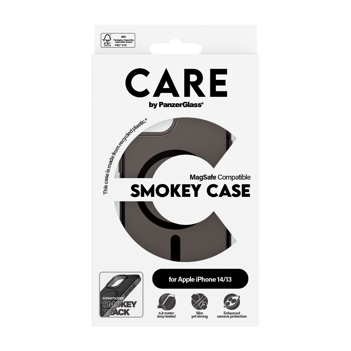 CARE by PanzerGlass® Flagship Case Urban Combat Smokey w. Black MagSafe iPhone 14 | 13