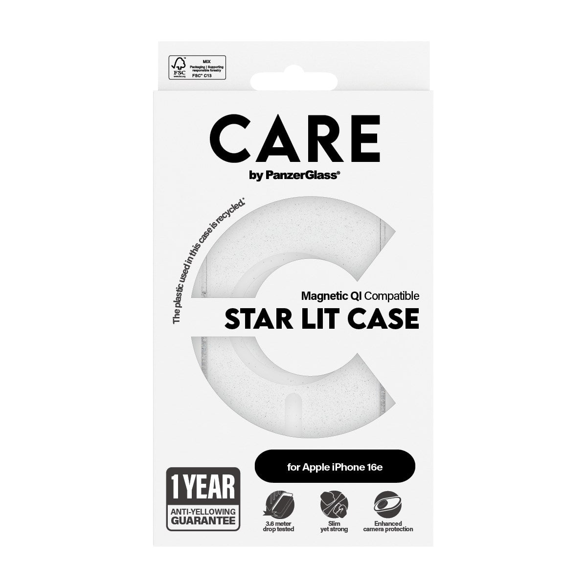CARE by PanzerGlass® Flagship Case Urban Combat Star Lit w. White Qi Compatible iPhone 16e