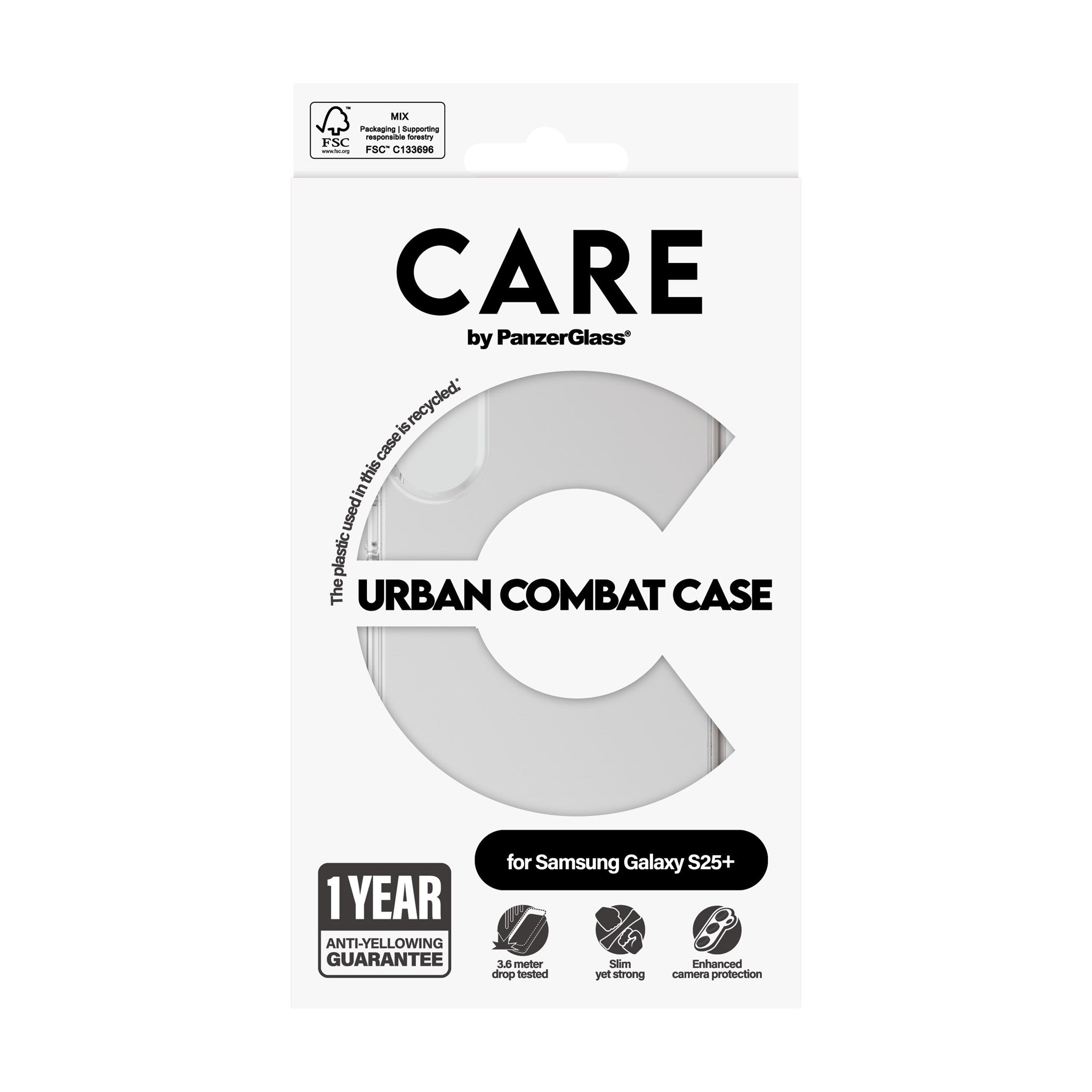 CARE by PanzerGlass® Flagship Case Transparent Urban Combat w. Clear Frame Samsung Galaxy S25+