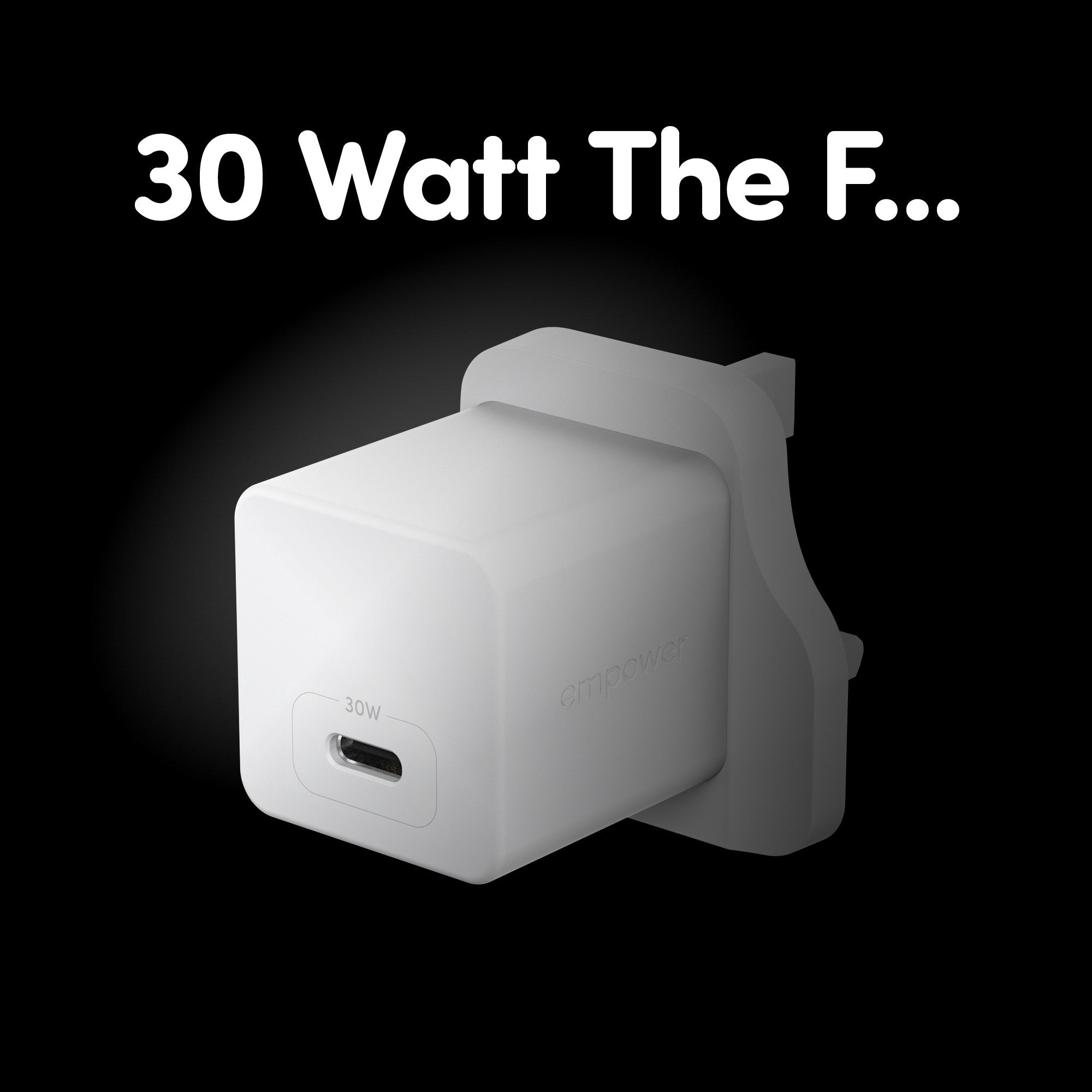 empower™ by PanzerGlass® Turbo 30W Charger Single USB-C | UK Plug | Silver White