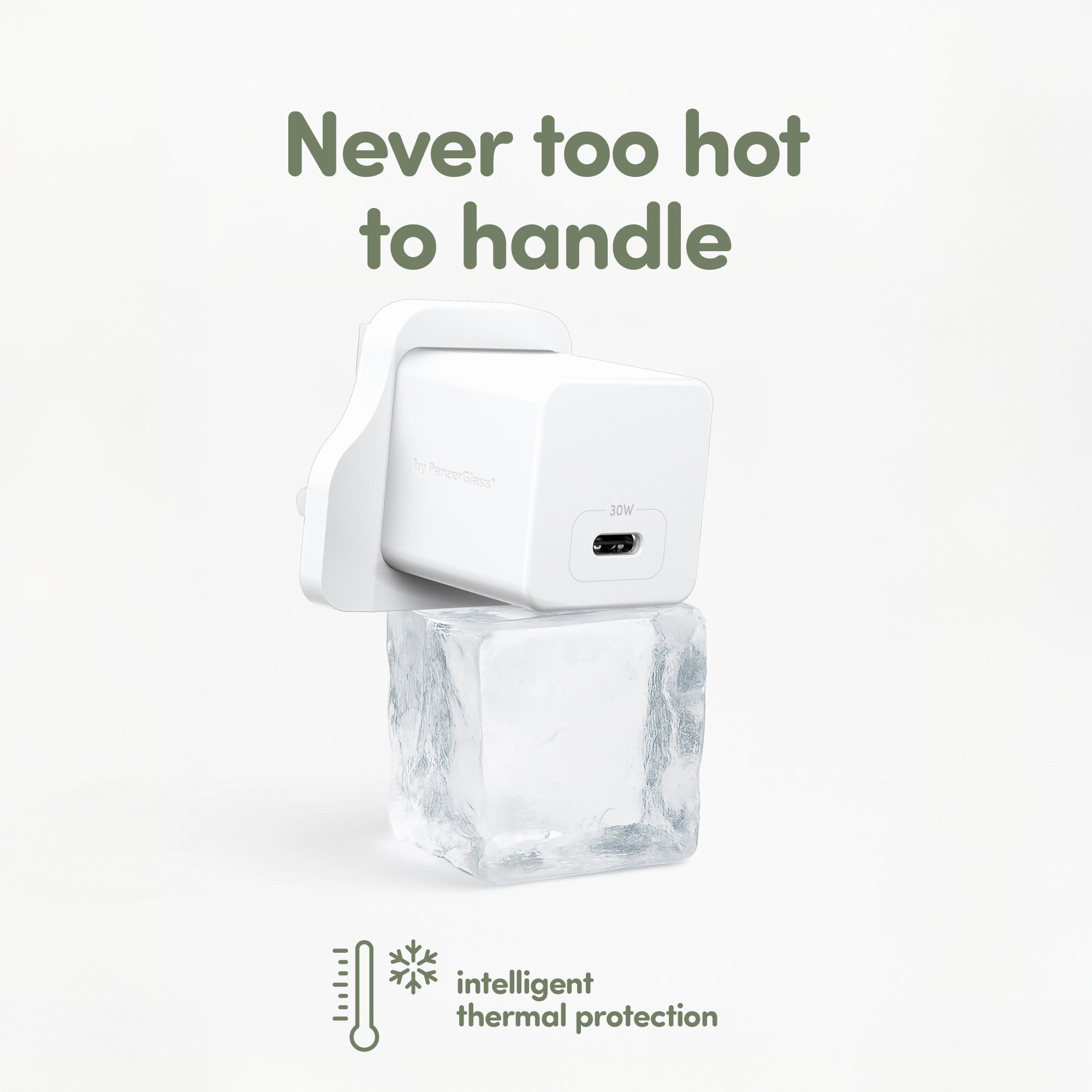 empower™ by PanzerGlass® Turbo 30W Charger Single USB-C | UK Plug | Silver White