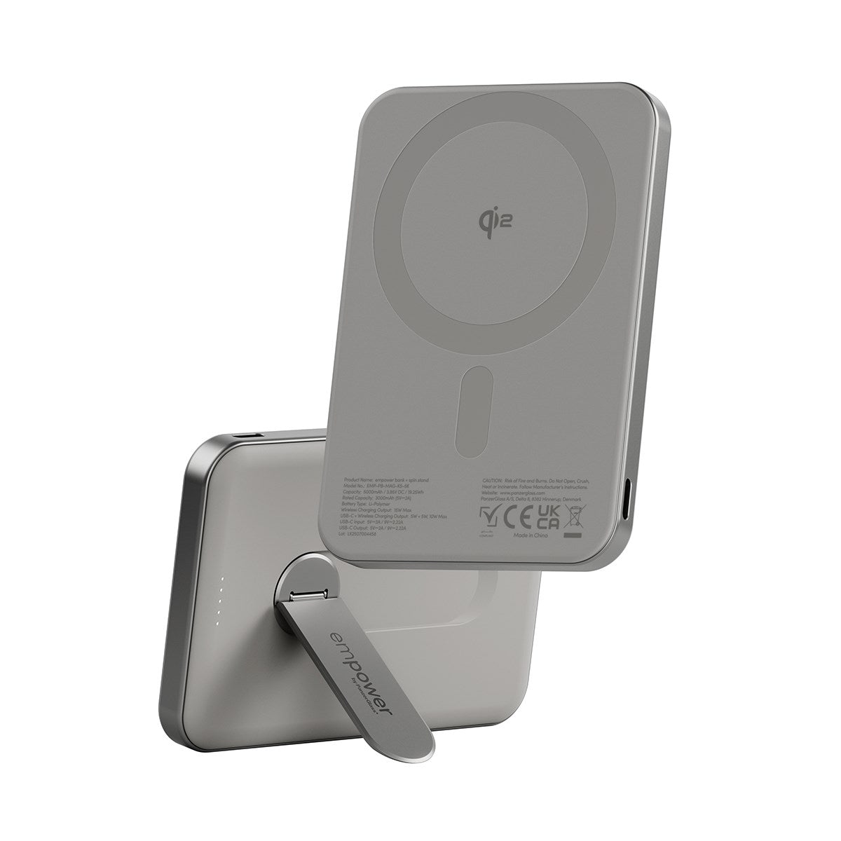 empower™ by PanzerGlass® empower™ Bank w. Spin Stand | 5000mAh | Titanium