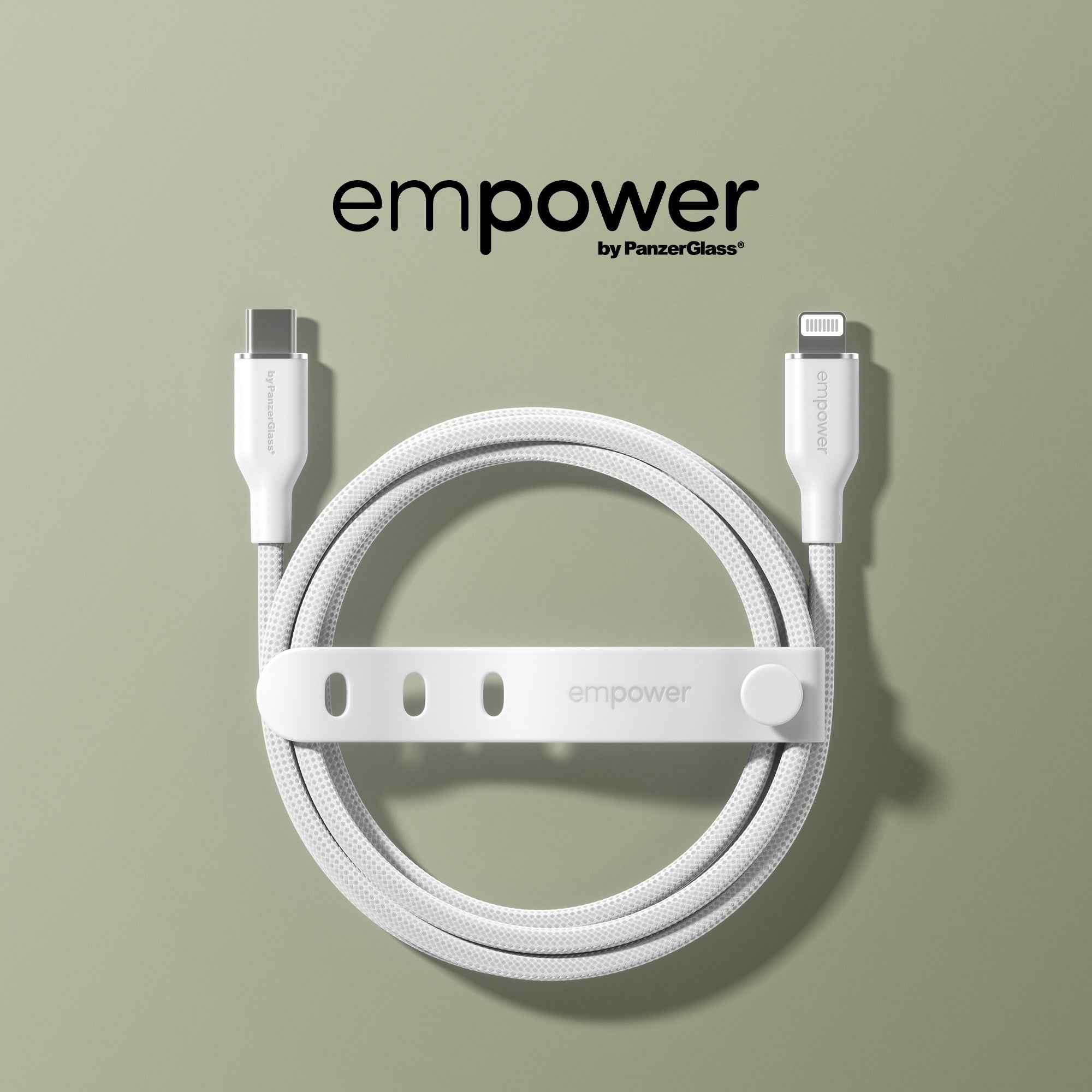 empower™ by PanzerGlass® Racing 60W USB-C to Lightning Cable | USB 2.0 | 1.2M | Silver White