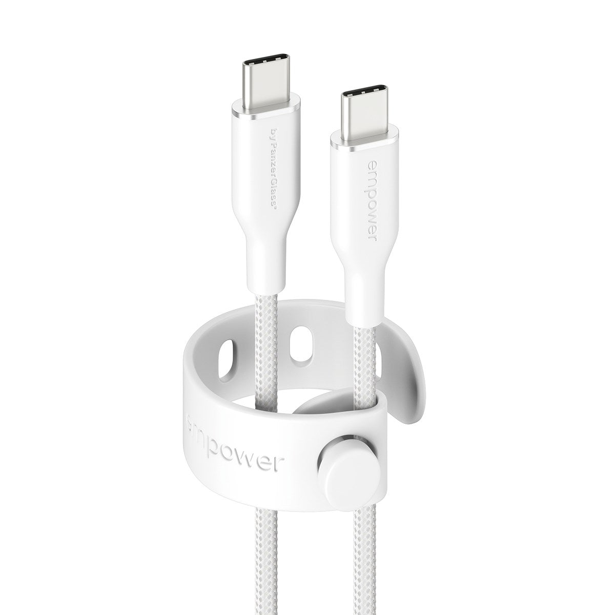 empower™ by PanzerGlass® Racing 60W USB-C to USB-C Cable | USB 2.0 | 1.2M | Silver White