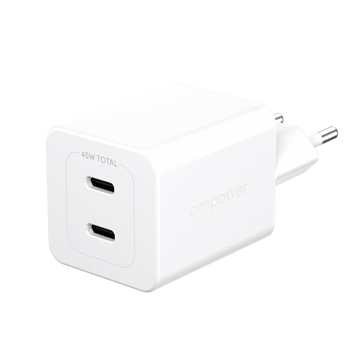 empower™ by PanzerGlass® Turbo 45W Charger incl. 2 x USB-C | EU Plug | Silver White