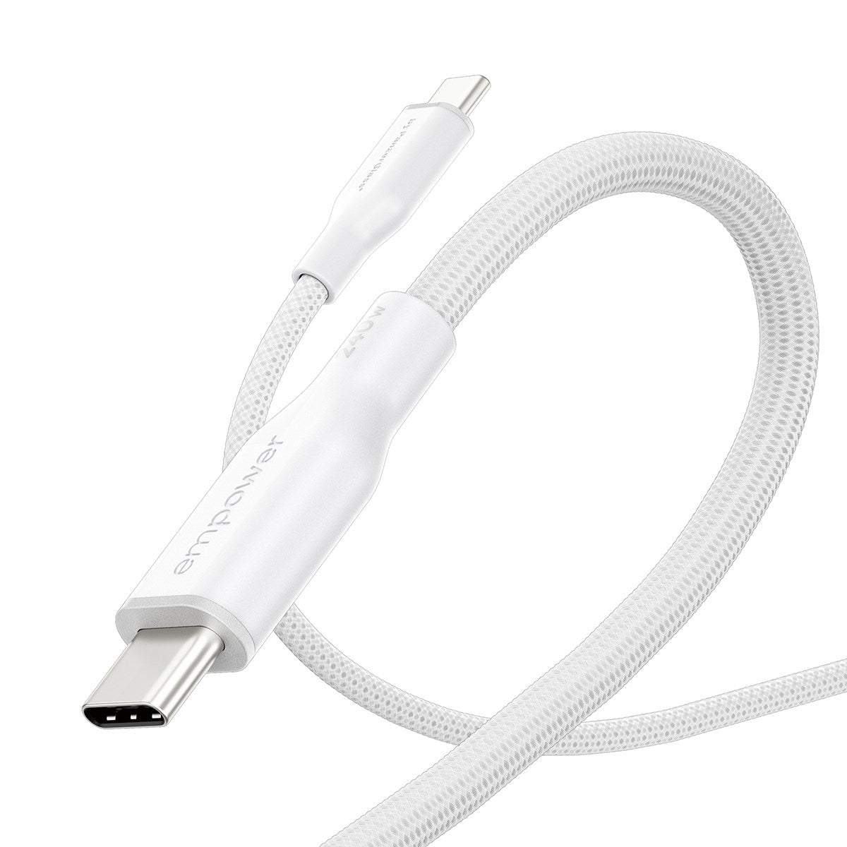 empower™ by PanzerGlass® Racing 240W USB-C to USB-C Cable | USB 2.0 | 1.2M | Silver White