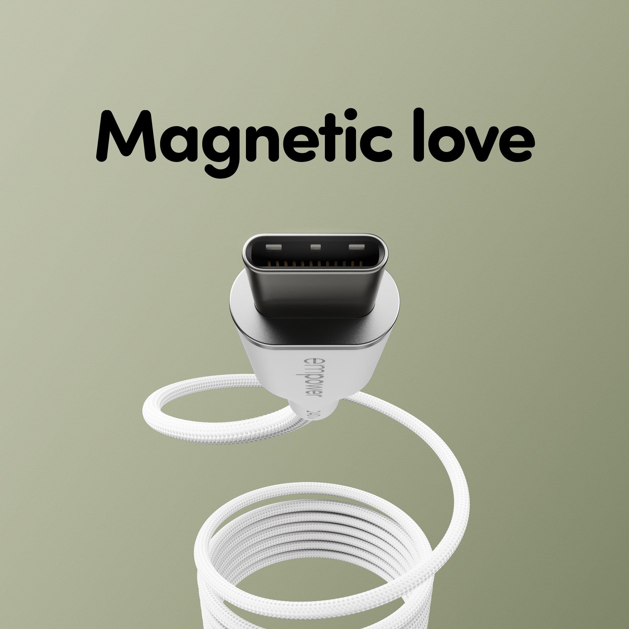 empower™ by PanzerGlass® Magnetic 240W USB-C to USB-C Cable | USB 2.0 | 1.5M | Silver White