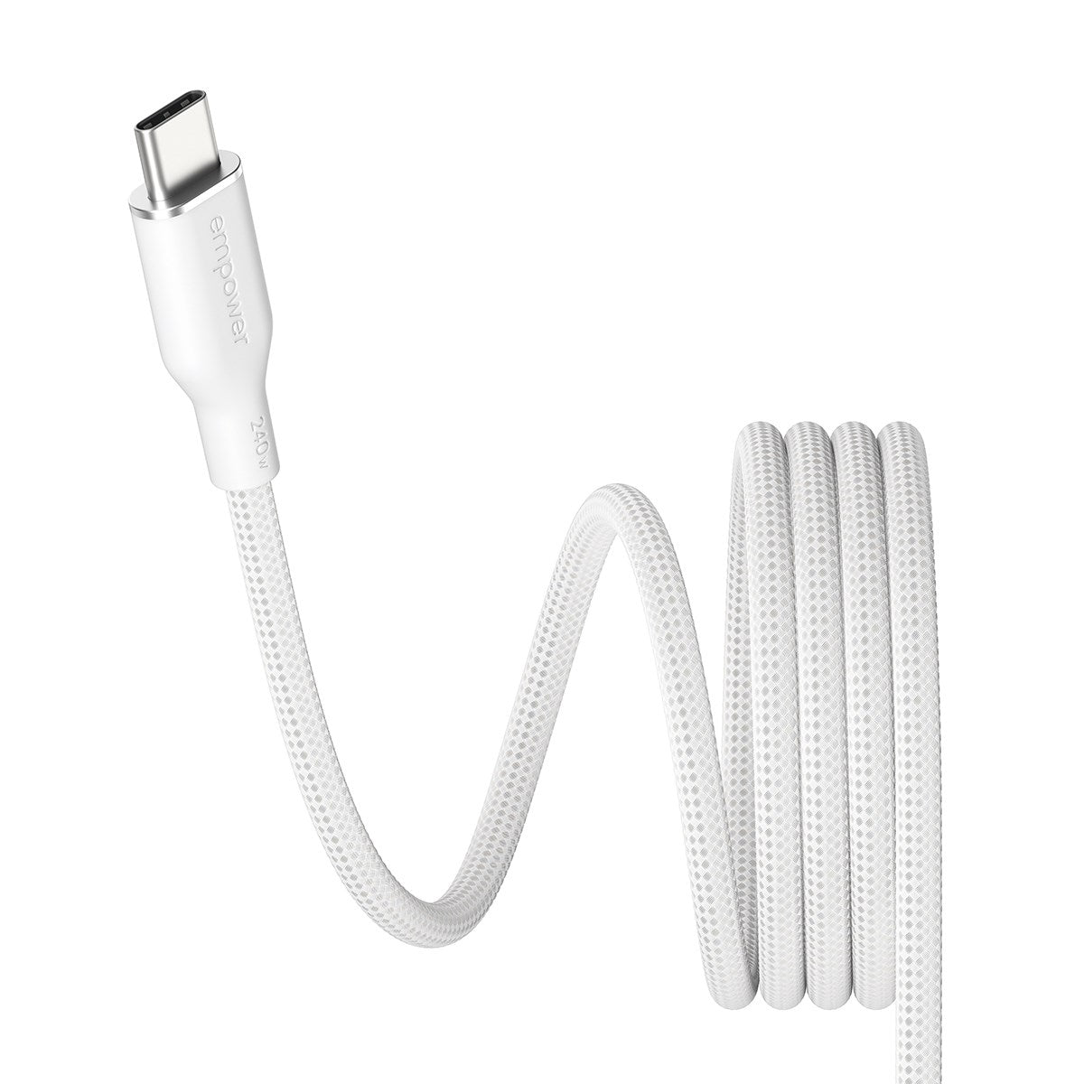 empower™ by PanzerGlass® Magnetic 240W USB-C to USB-C Cable | USB 2.0 | 1.5M | Silver White