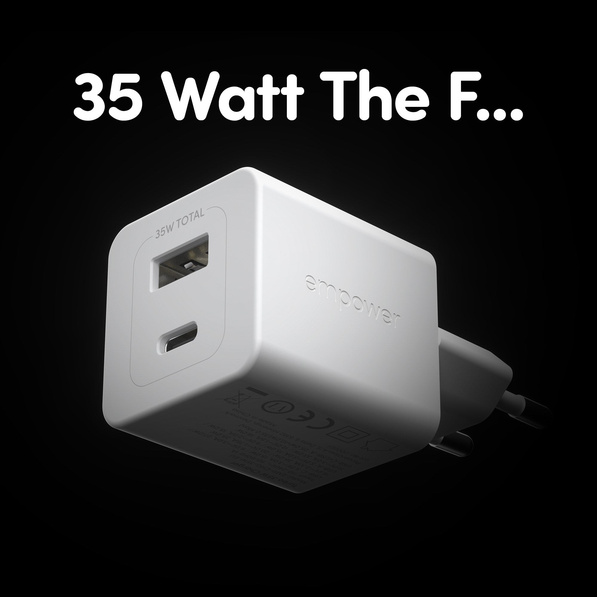 empower™ by PanzerGlass® Turbo 35W Charger incl. USB-C + USB-A | EU Plug | Silver White