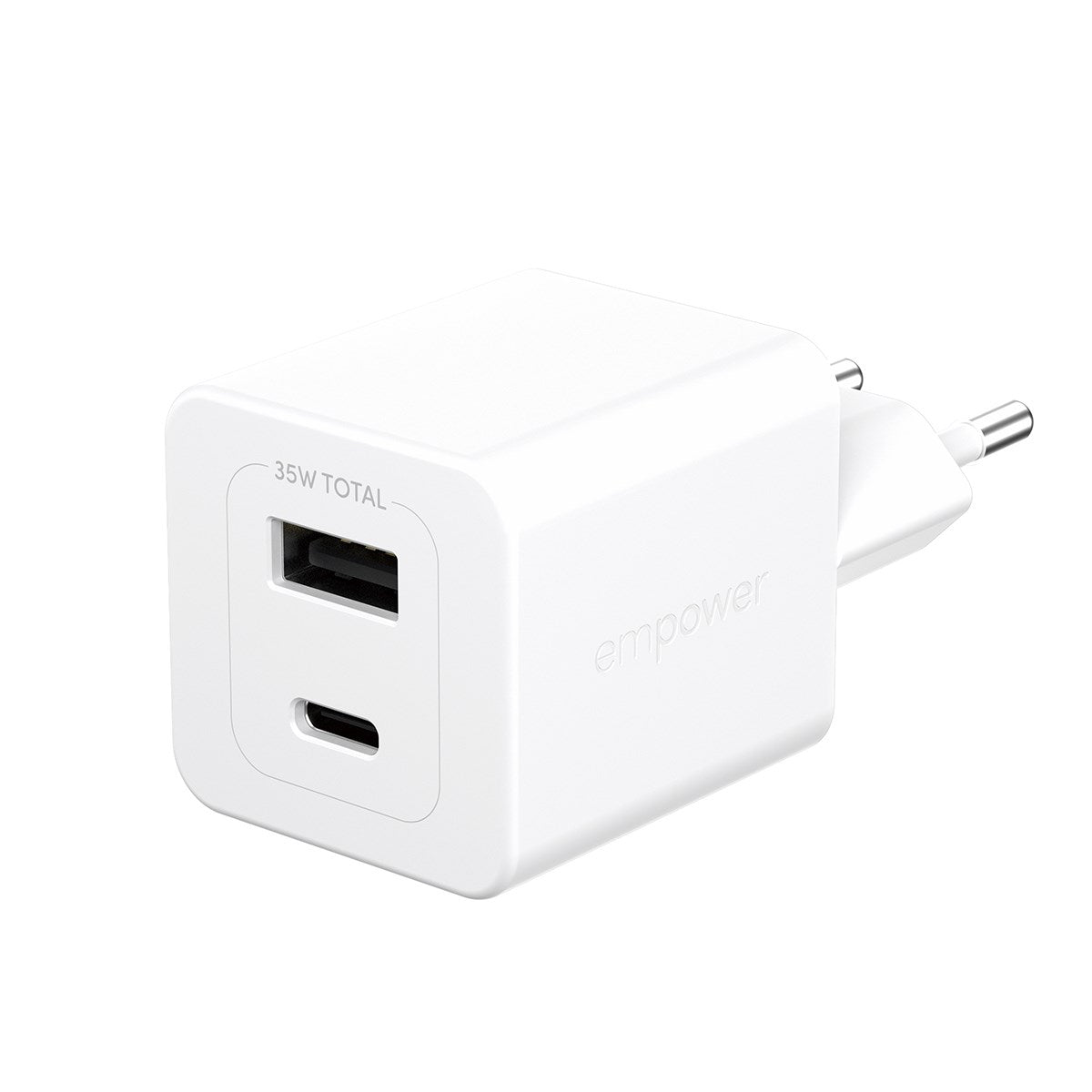 empower™ by PanzerGlass® Turbo 35W Charger incl. USB-C + USB-A | EU Plug | Silver White