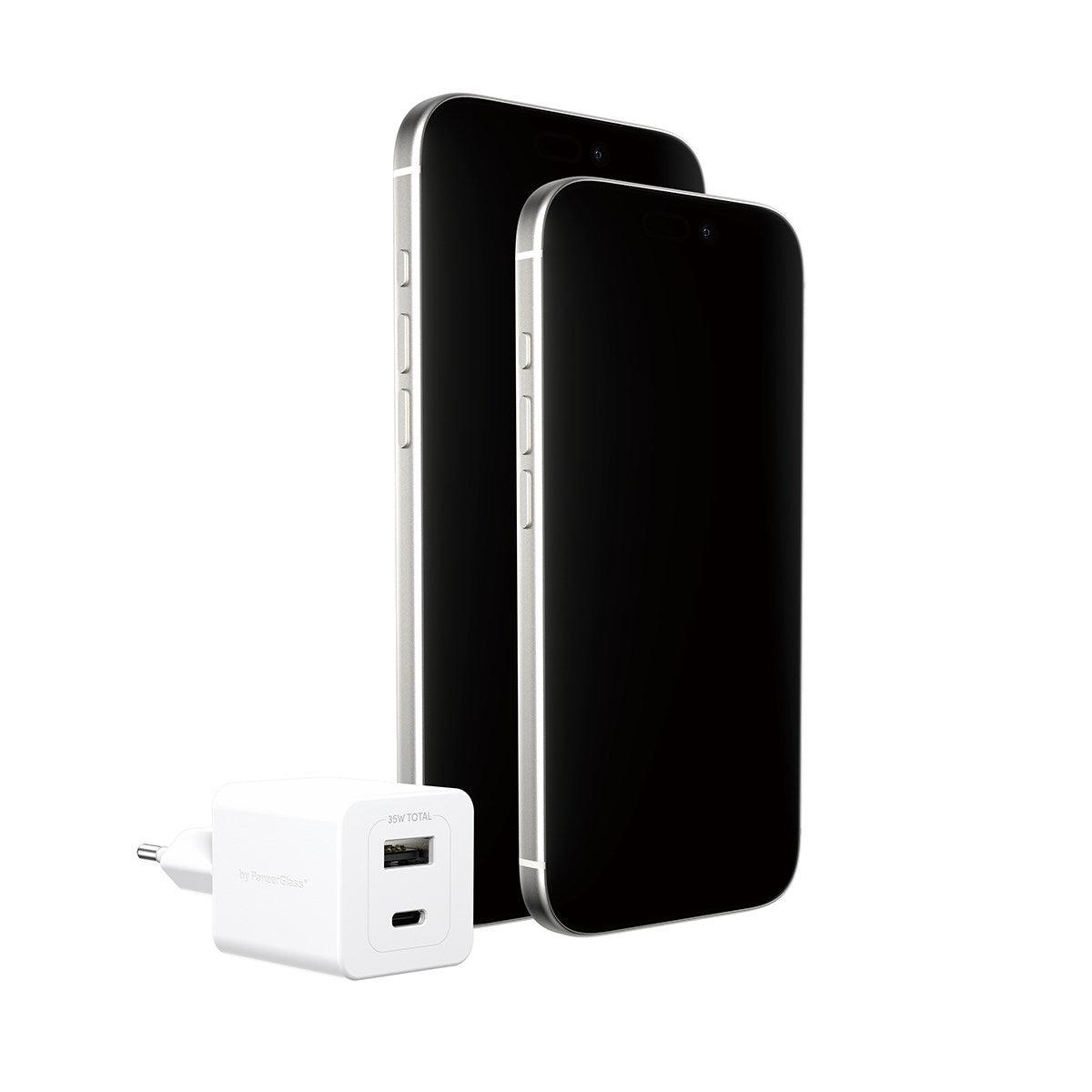 empower™ by PanzerGlass® Turbo 35W Charger incl. USB-C + USB-A | EU Plug | Silver White