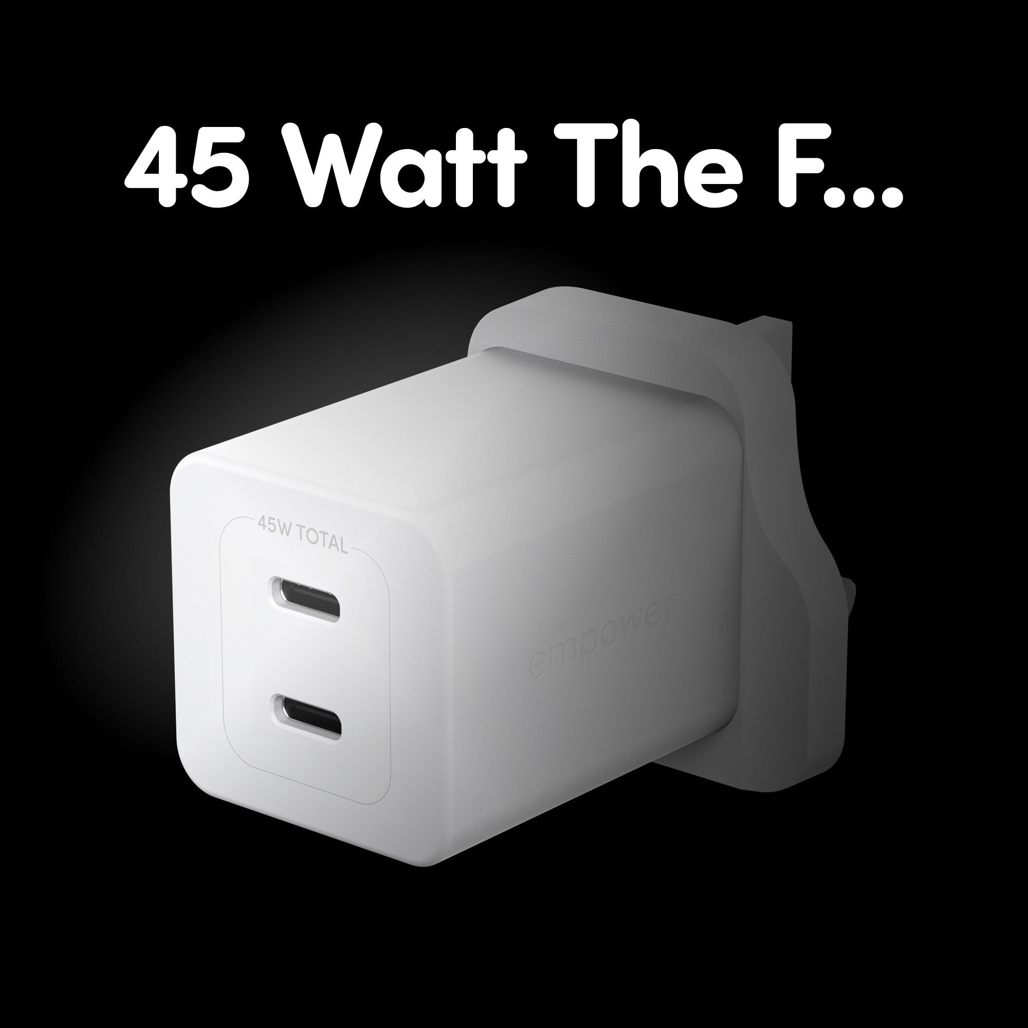 empower™ by PanzerGlass® Turbo 45W Charger incl. 2 x USB-C | UK Plug | Silver White