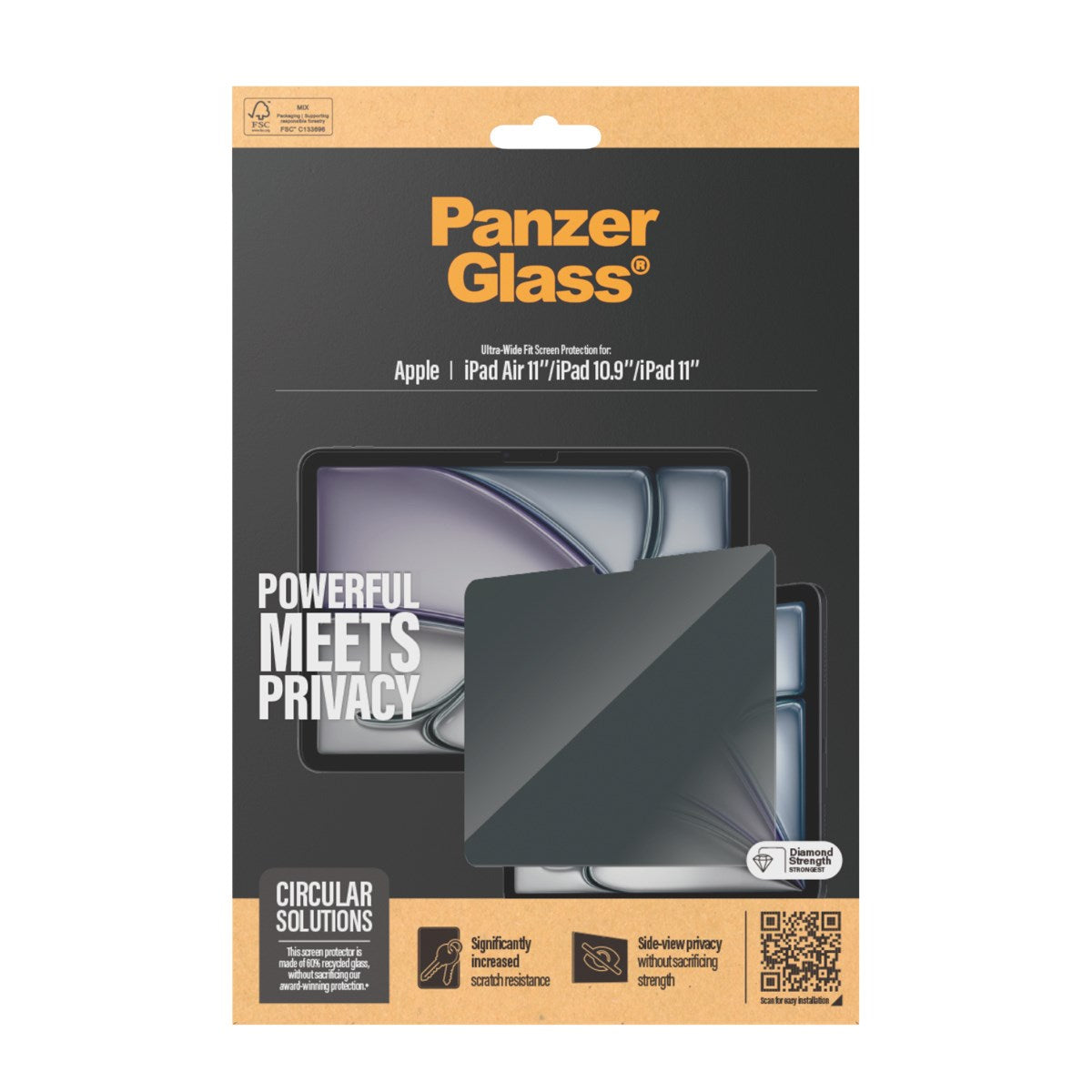 PanzerGlass® Privacy Screen Protector iPad Air 11'' (2024-2025) | iPad 10.9'' (2022) | iPad 11'' (2025) | Ultra-Wide Fit