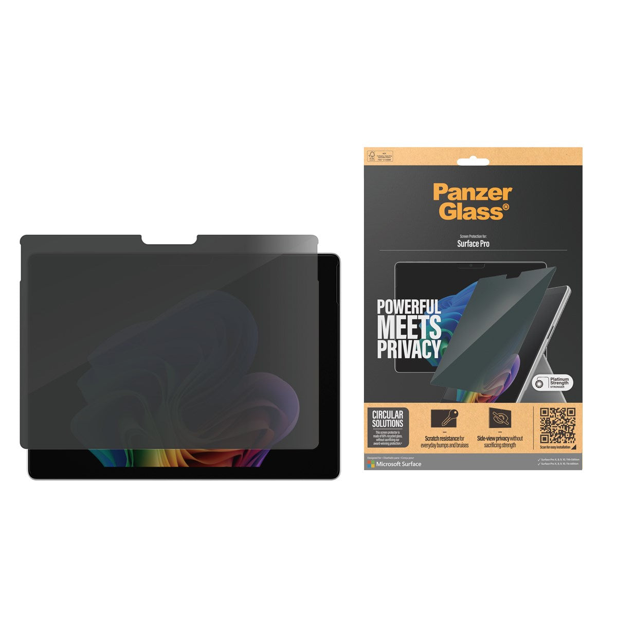PanzerGlass® Privacy Screen Protector Microsoft Surface Pro X | Pro 8 | Pro 9 | Pro 10 | Pro 11th Edition | Ultra-Wide Fit