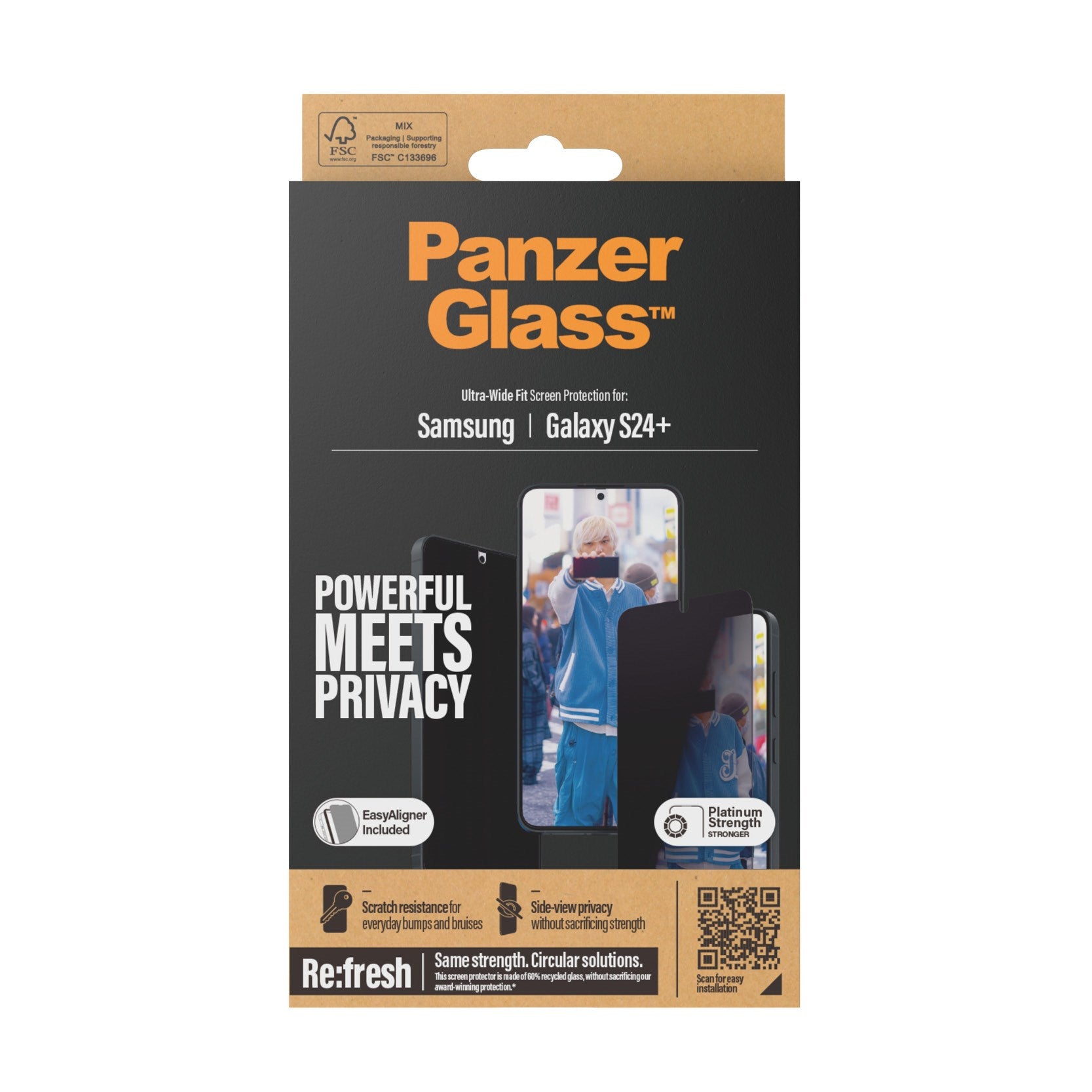 PanzerGlass® Privacy Screen Protector Samsung Galaxy S24+ | Ultra-Wide Fit w. EasyAligner
