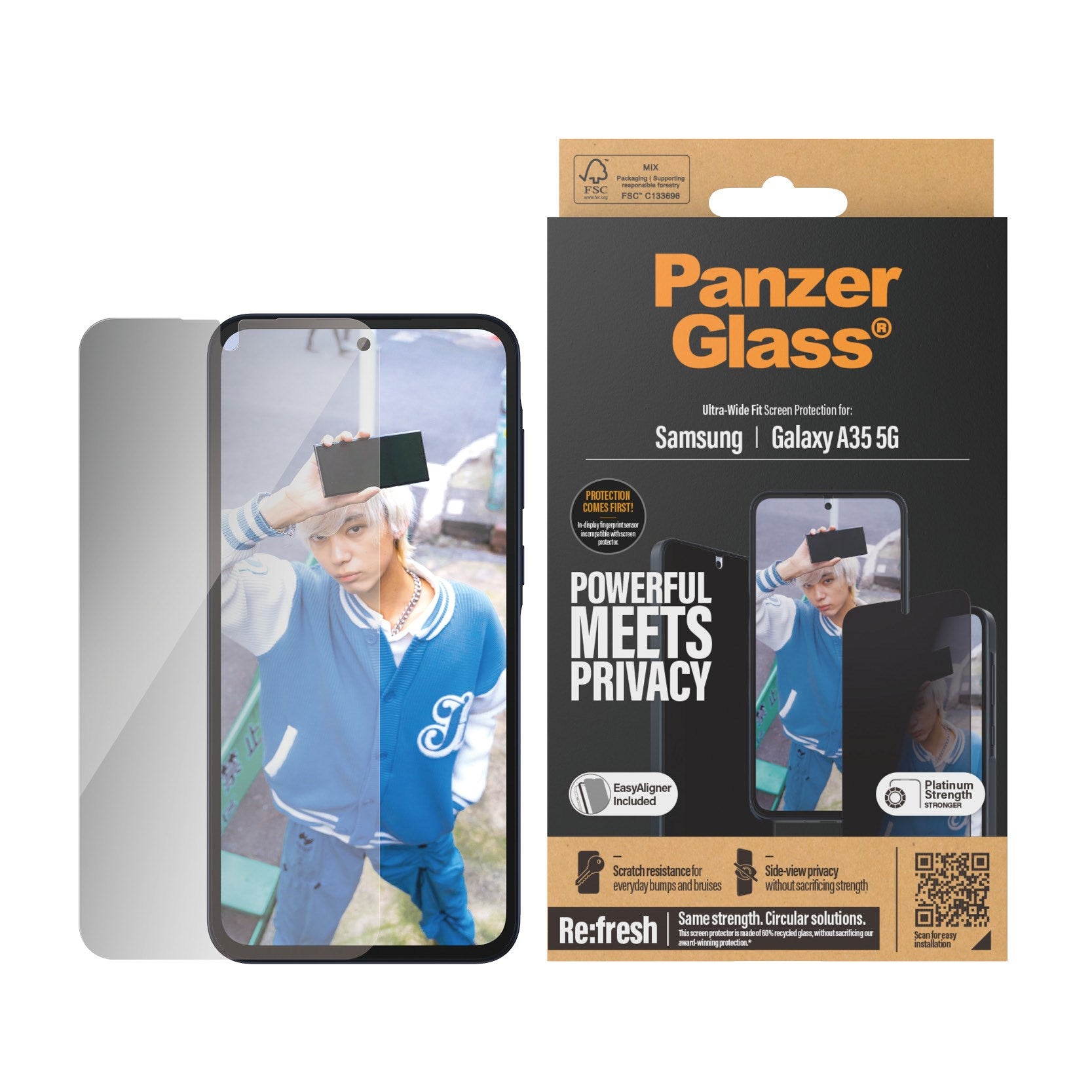 PanzerGlass® Privacy Screen Protector Samsung Galaxy A35 5G | Ultra-Wide Fit