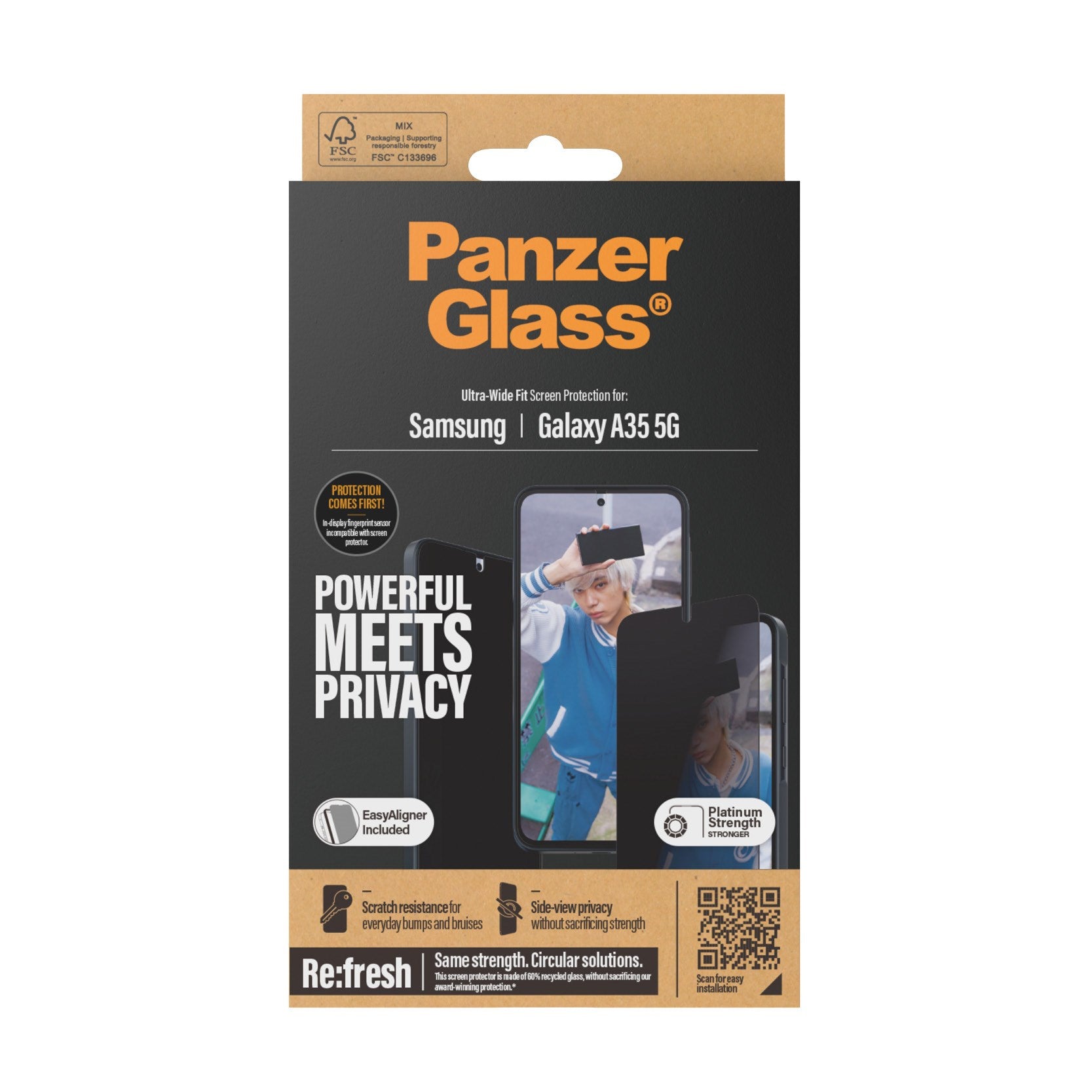 PanzerGlass® Privacy Screen Protector Samsung Galaxy A35 5G | Ultra-Wide Fit