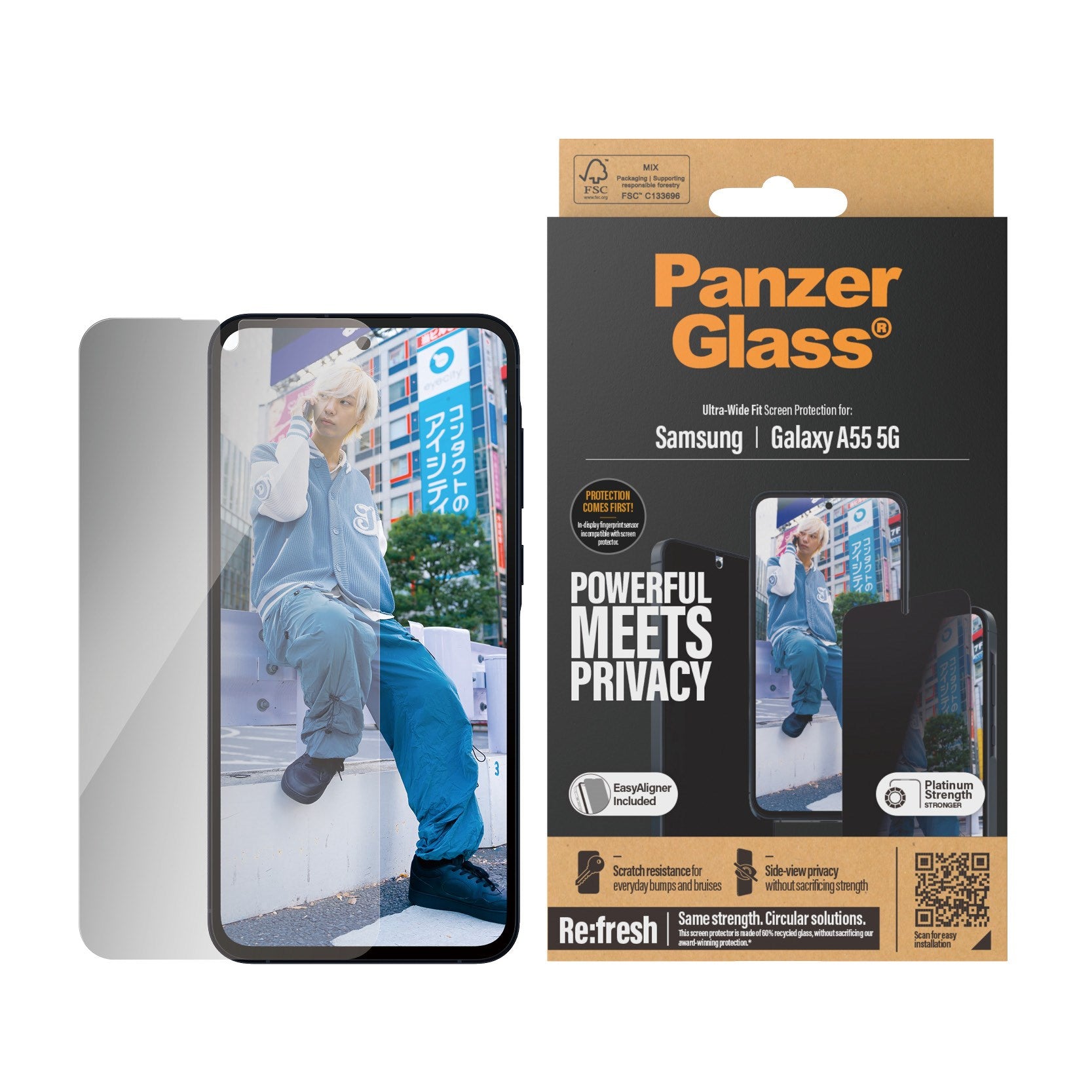 PanzerGlass® Privacy Screen Protector Samsung Galaxy A55 5G | Ultra-Wide Fit