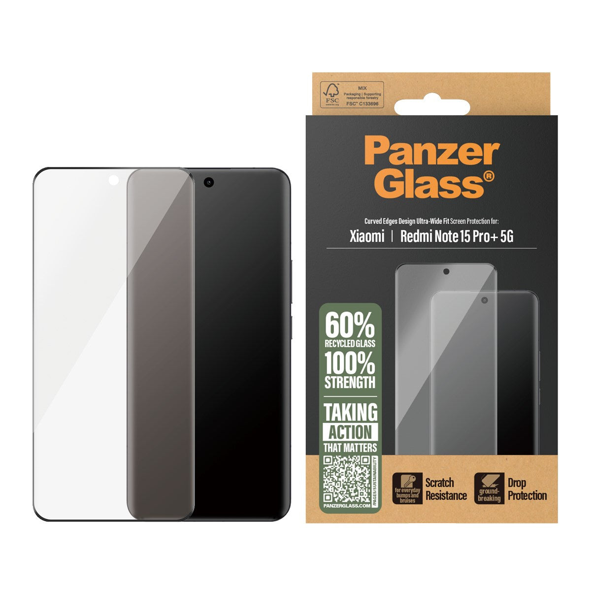PanzerGlass® Screen Protector Xiaomi Redmi Note 15 Pro+ 5G | Ultra-Wide Fit