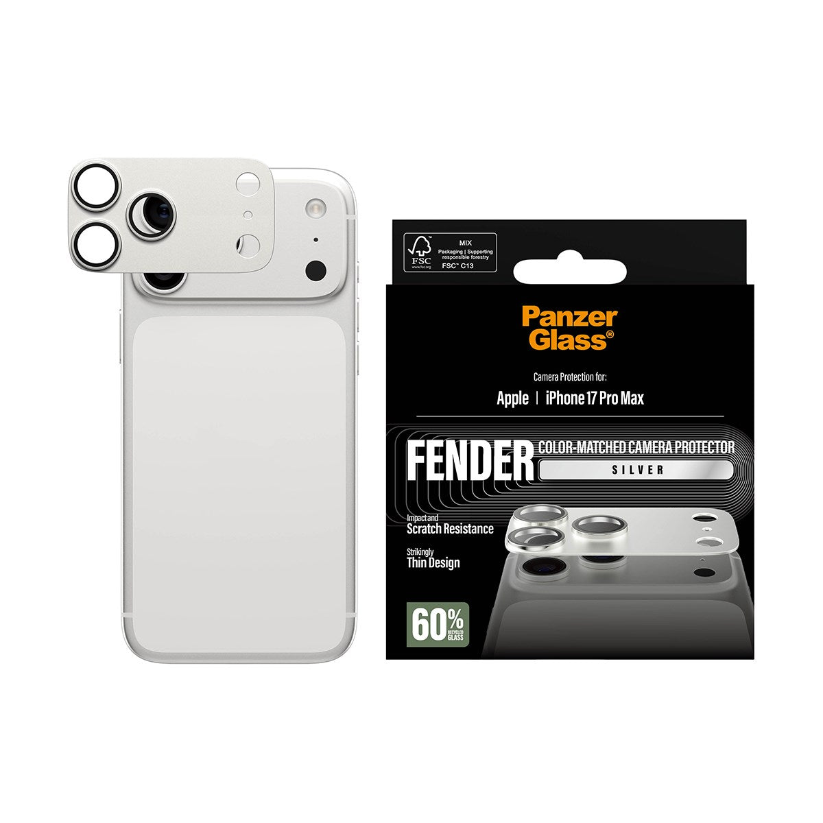 PanzerGlass® Fender Camera Protector Silver iPhone 17 Pro Max