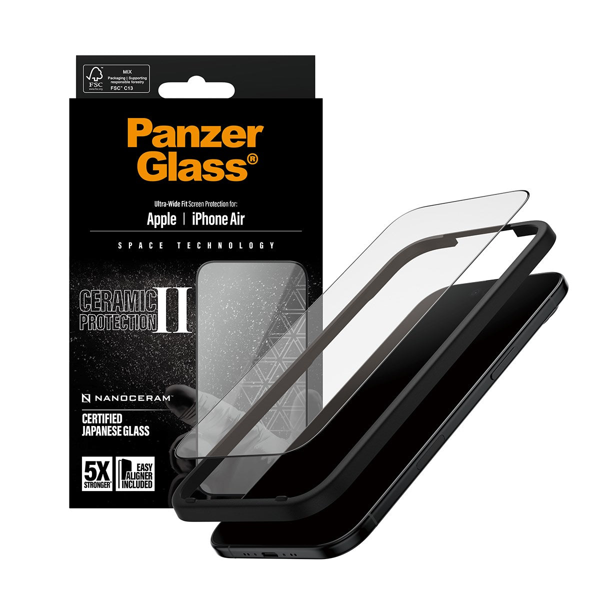 PanzerGlass® Ceramic II Screen Protector iPhone Air | Ultra-Wide Fit w. EasyAligner