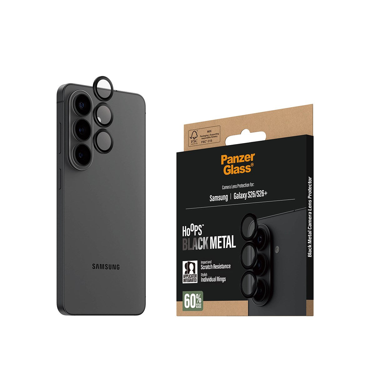 PanzerGlass® Hoops® Camera Lens Protector Black Samsung Galaxy S26 | S26+