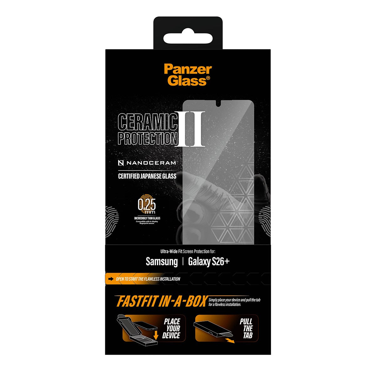 PanzerGlass® Ceramic Screen Protector Samsung Galaxy S26+ | Ultra-Wide Fit w. FASTFIT IN-A-BOX