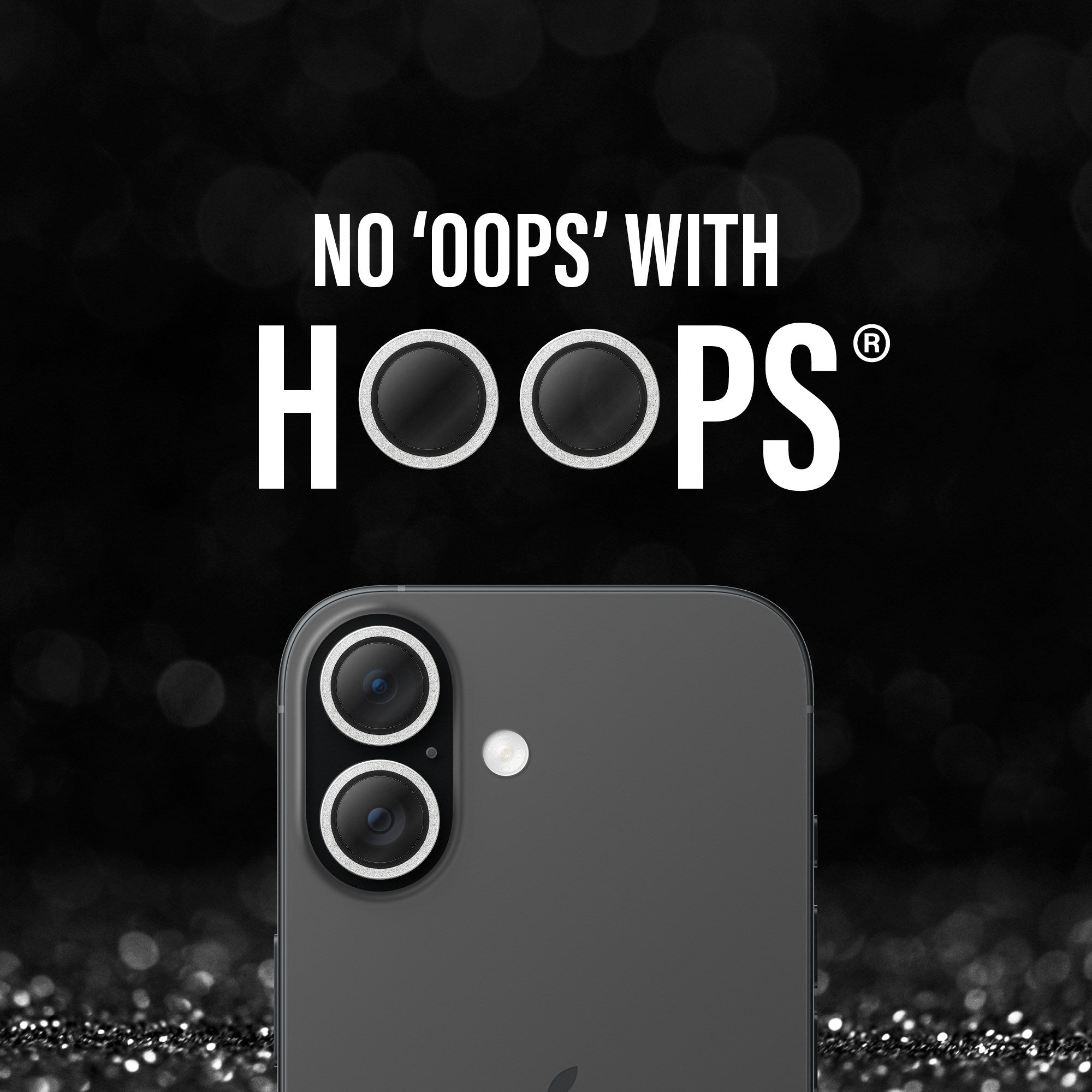 PanzerGlass® Hoops® Camera Lens Protector Glitter Silver iPhone 17 | iPhone 16 | 16 Plus