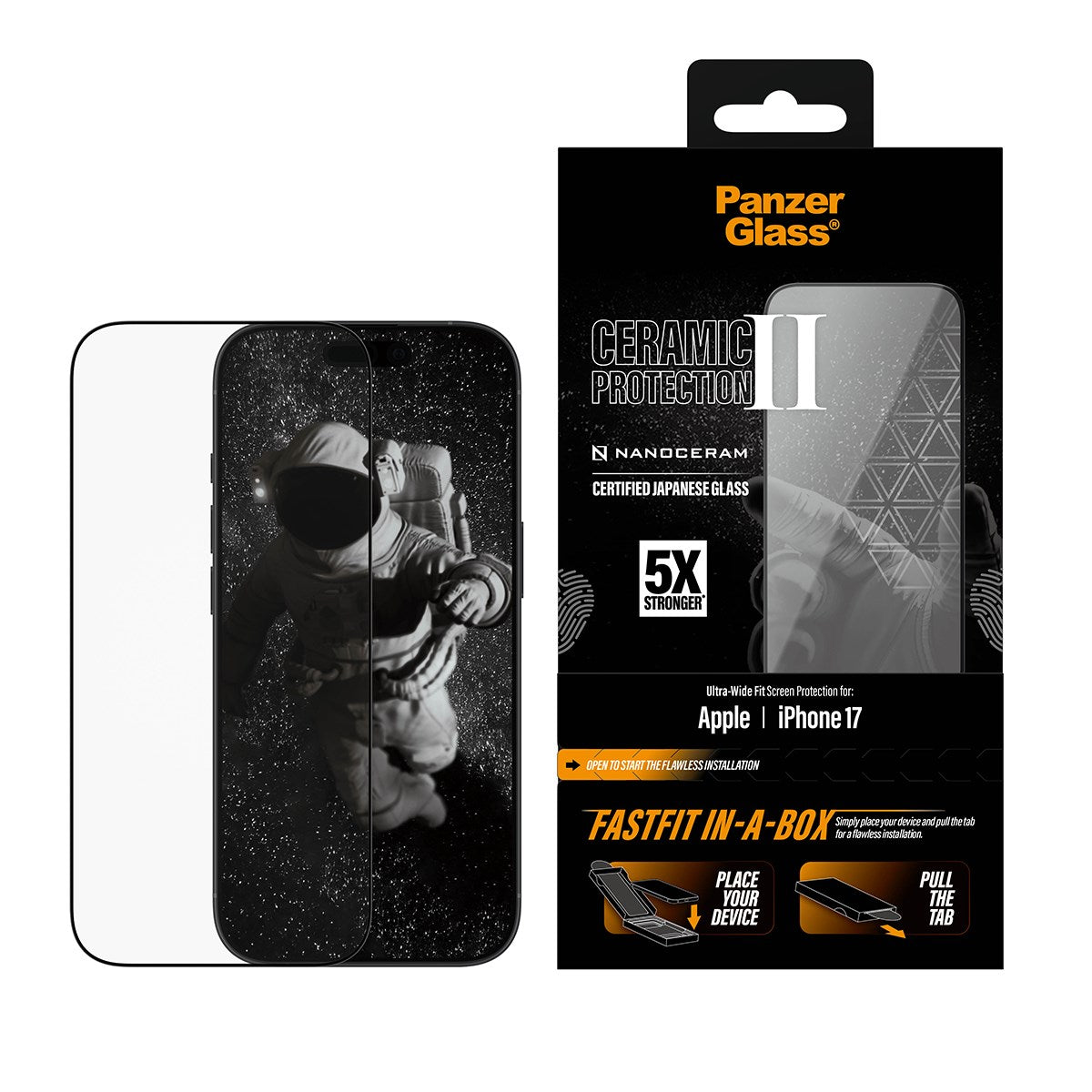 PanzerGlass® Ceramic Screen Protector iPhone 17 | Ultra-Wide Fit w. FASTFIT IN-A-BOX