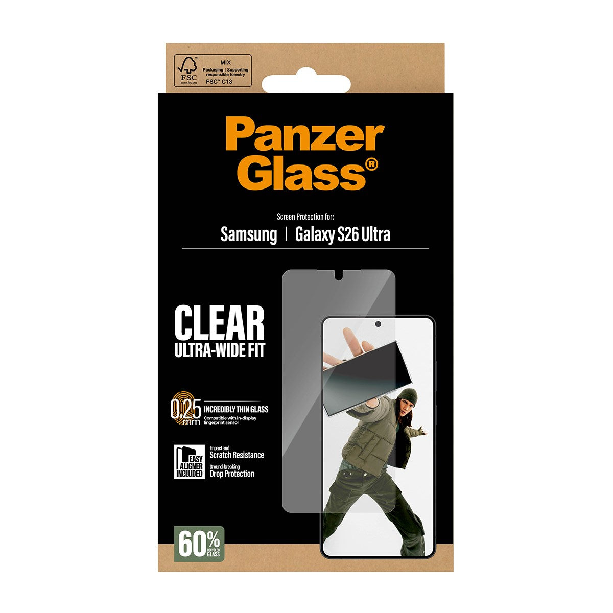 PanzerGlass® Screen Protector Samsung Galaxy S26 Ultra | Ultra-Wide Fit w. EasyAligner