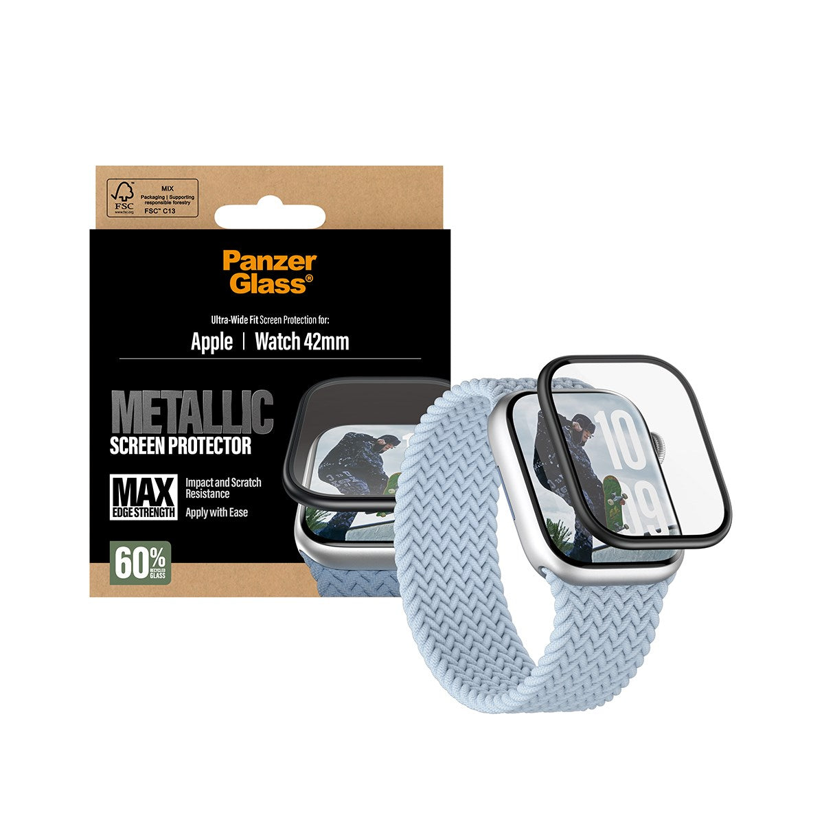 PanzerGlass® Screen Protector Metallic Apple Watch Series 11 | 10 | 42mm